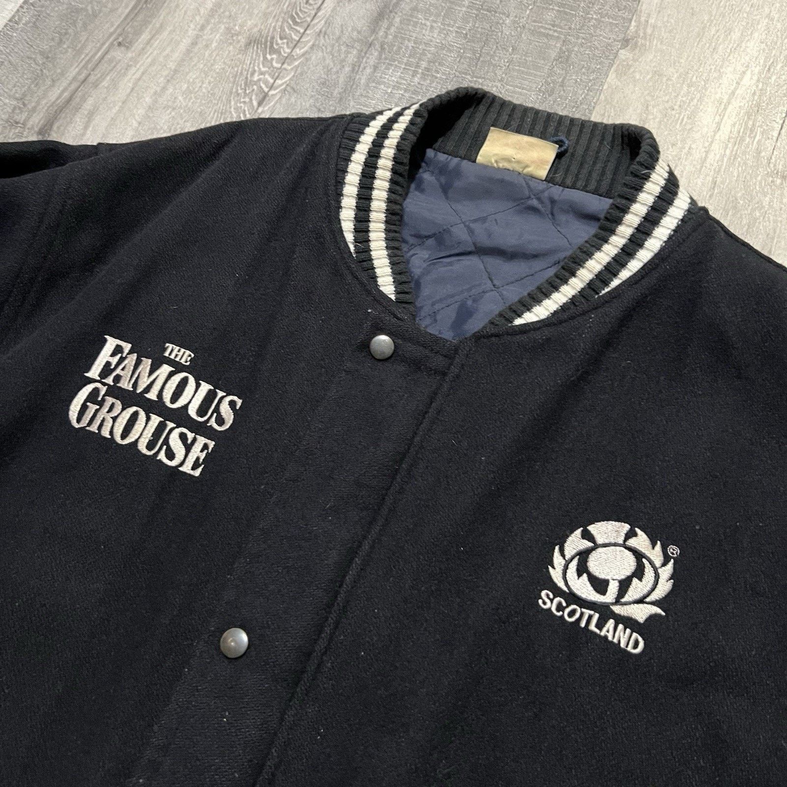 Other The Famous Grouse Scotland Rugby Black Wool Bomber Jacket Size US XL / EU 56 / 4 - 3 Thumbnail