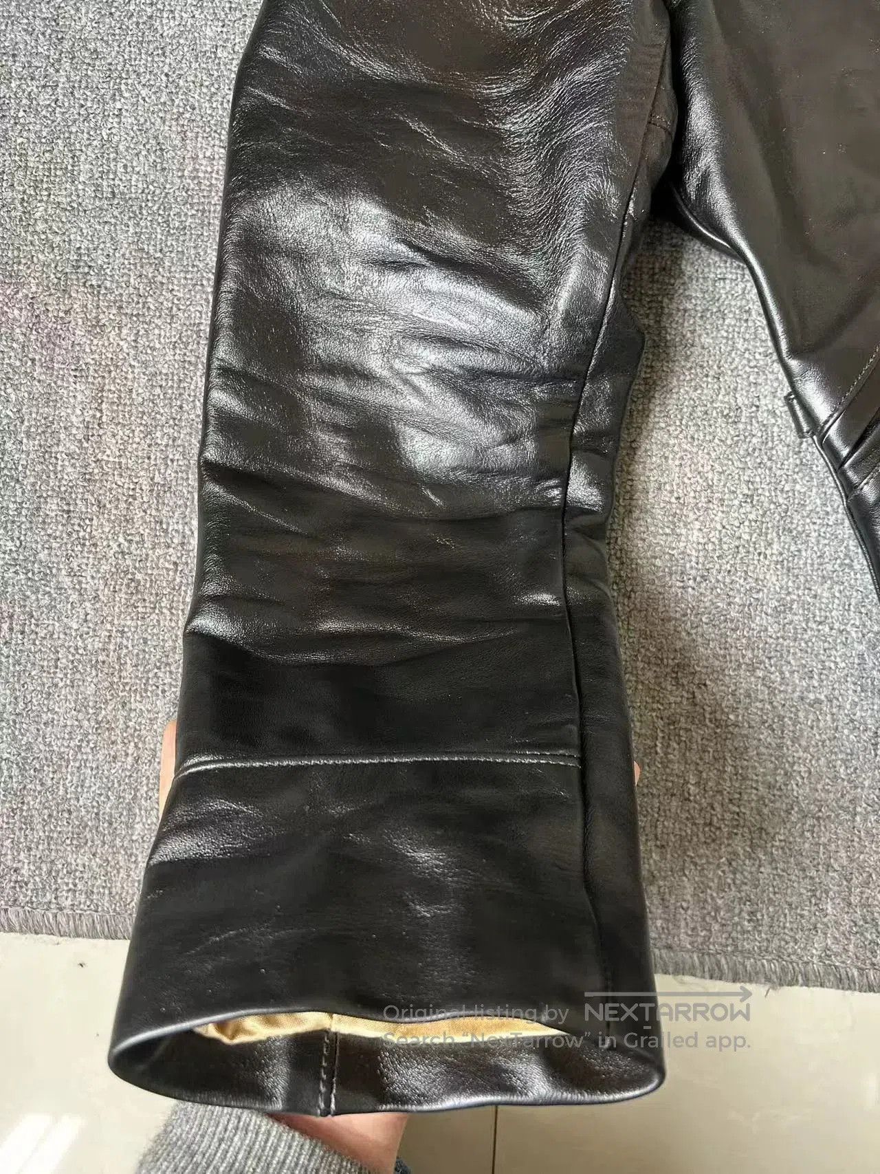 California Republic rare black leather jacket with unique design. Size US XXL / EU 58 / 5 - 6 Thumbnail