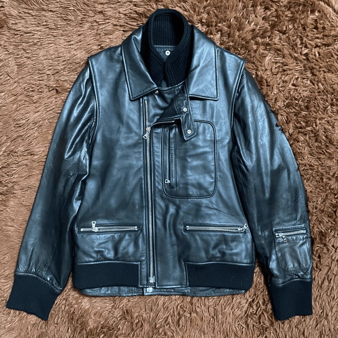 Sz 2 Undercover 11AW Triple Ways Leather Jacket