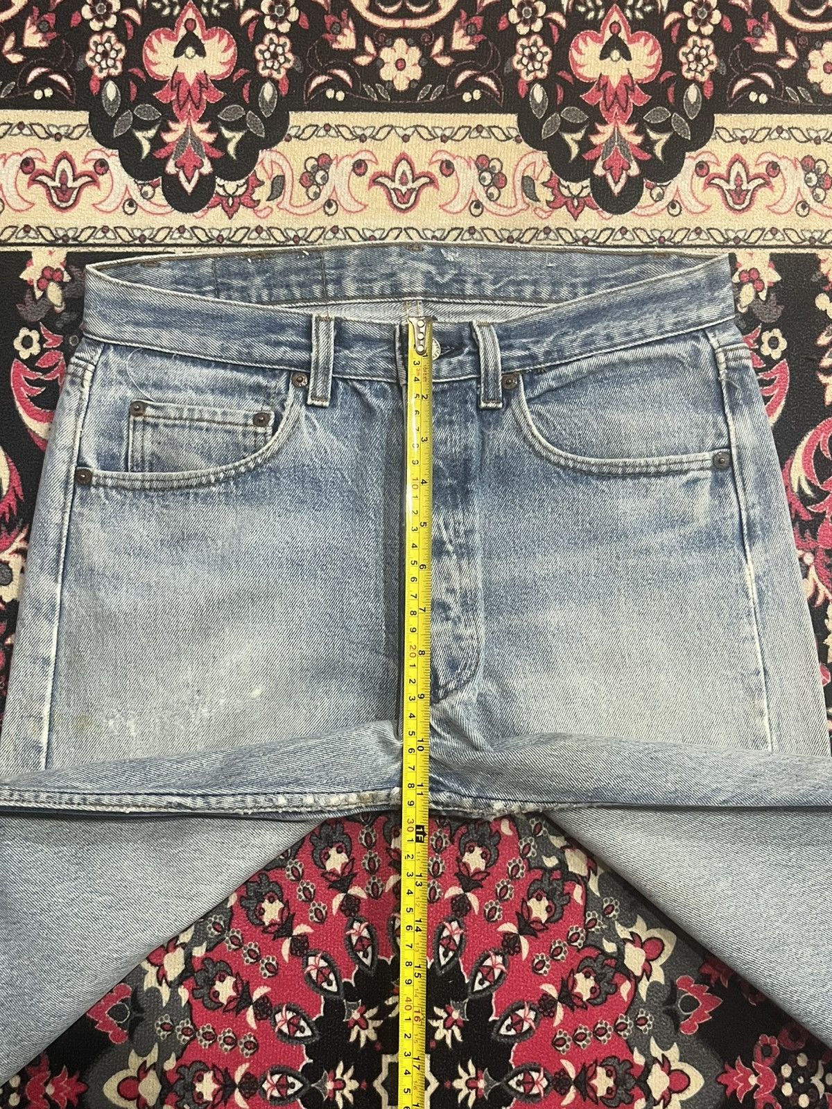 Levi's ⚡️Vintage⚡️80s Levi’s 501 Destroy Buttonfly Blue Washed Jeans Size US 30 / EU 46 - 21 Thumbnail