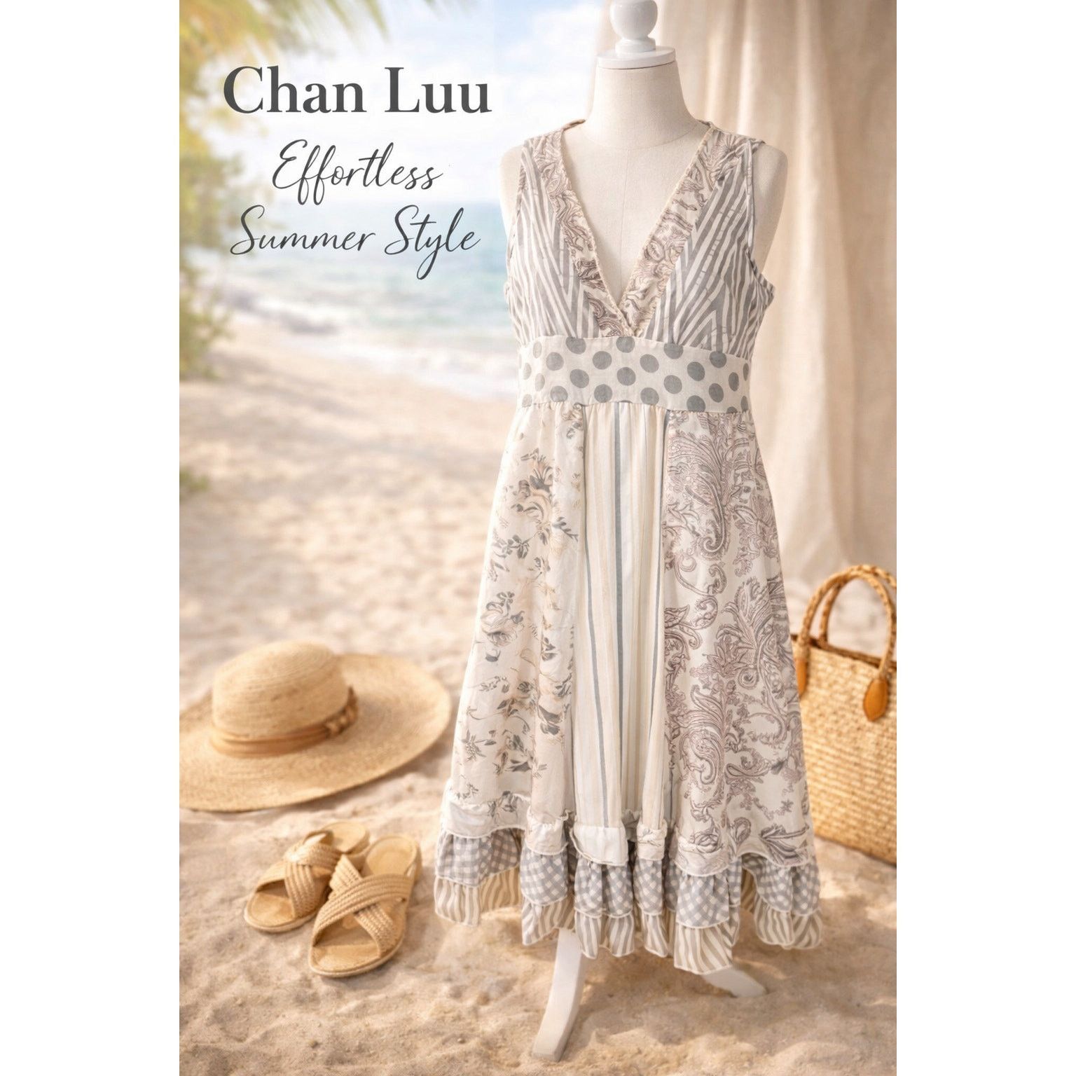 Chan Luu Chan Luu Patchwork Boho Dress S Handmade India Flowy Summer Size S / US 4 / IT 40 - 1 Thumbnail