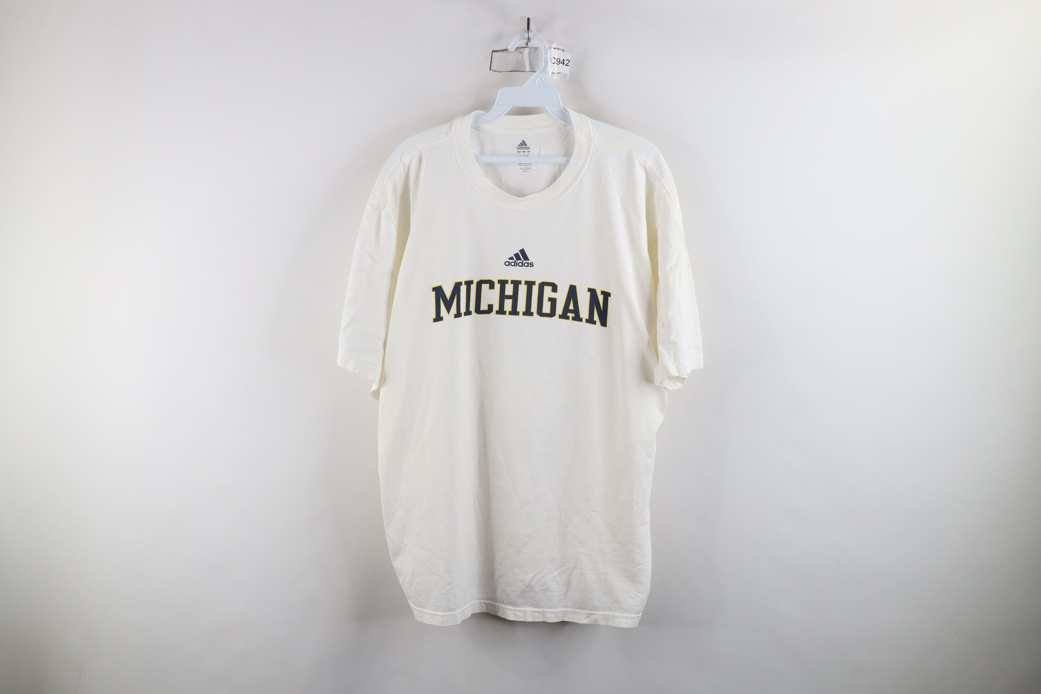Adidas × Vintage Vintage Adidas University of Michigan Short Sleeve T-Shirt Size US XL / EU 56 / 4 - 1 Thumbnail