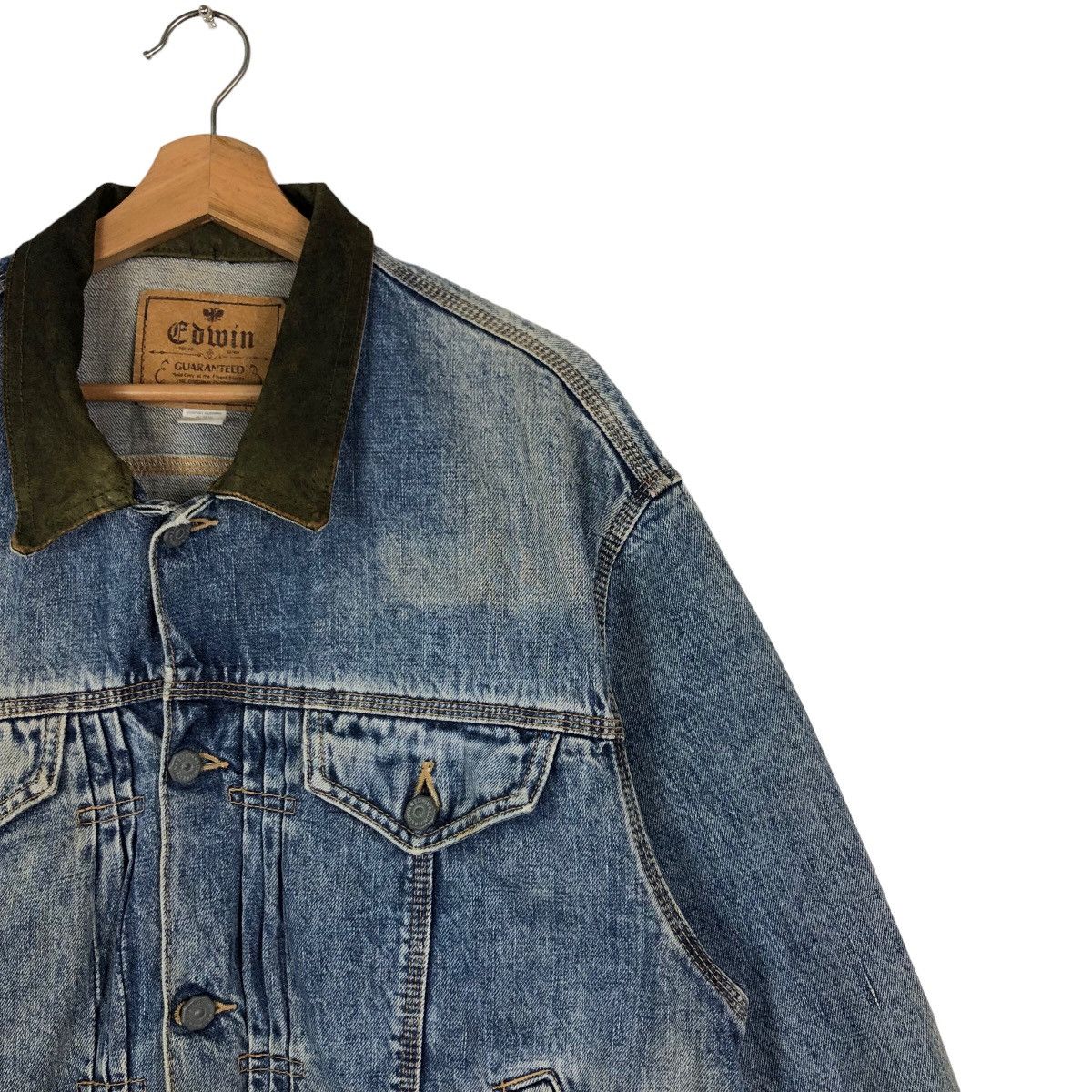 Vintage 🔥80s Vintage Edwin Denim Jacket Union Made Biker Racer Wear Size US L / EU 52-54 / 3 - 5 Thumbnail
