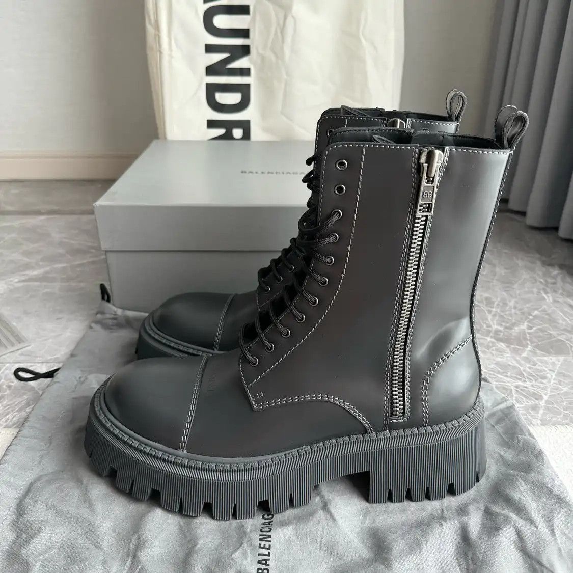 Balenciaga Balenciaga Leather Trooper Boot 42 | Grailed