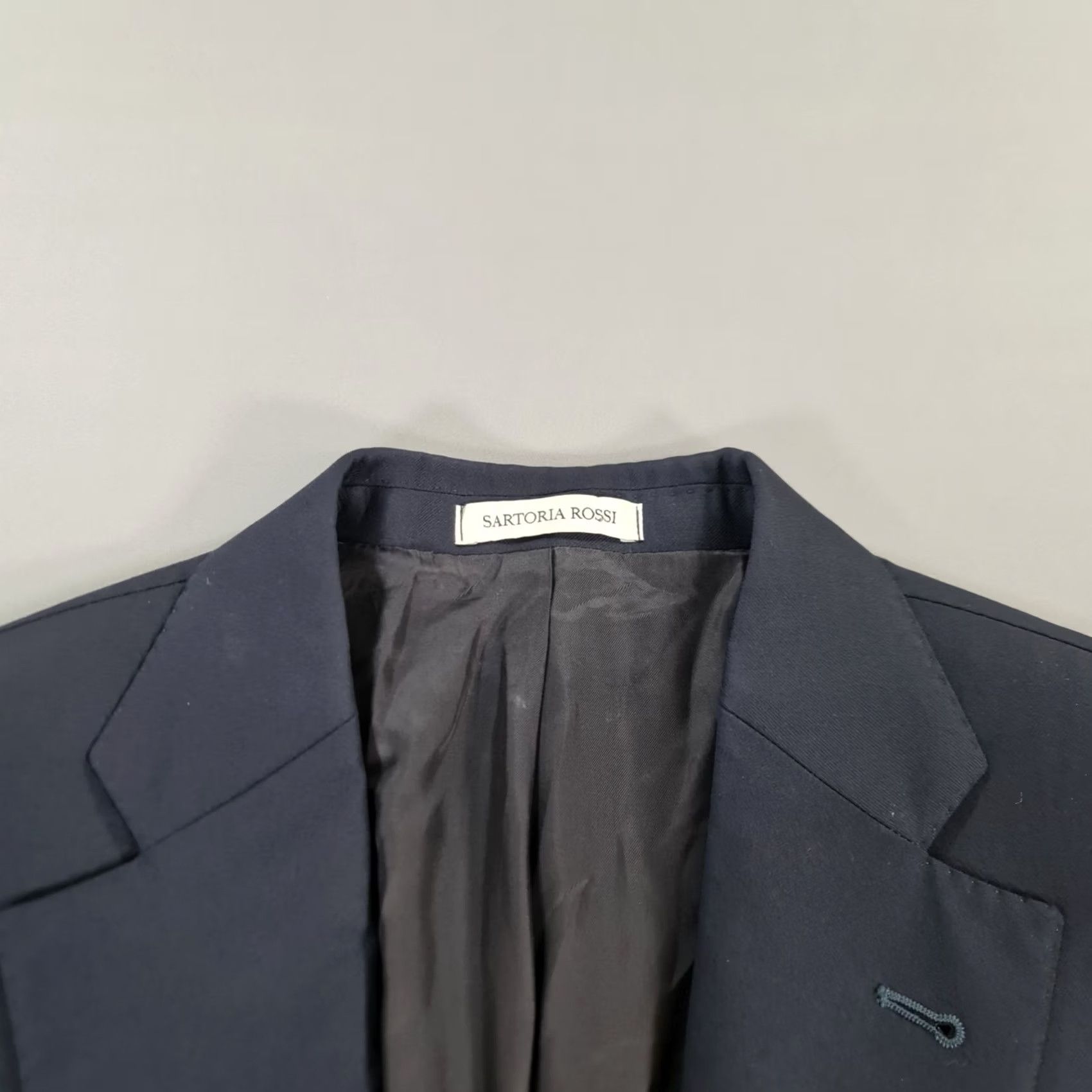 Vintage Sartoria Rossi Mens Suit Jacket Navy Blue 40 R Wool Blazer Vitale Barberis Size 40R - 2 Thumbnail