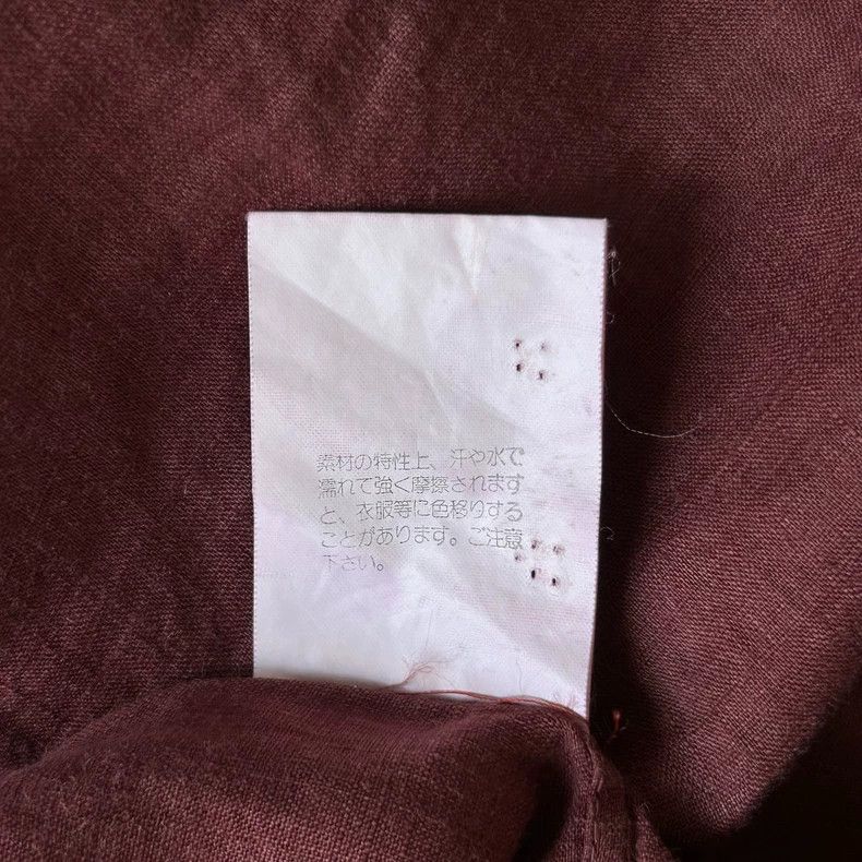 Yohji Yamamoto Yohji Yamamoto size os 90s Brick Red Linen Short Sleeve Sh Size US M / EU 48-50 / 2 - 7 Thumbnail