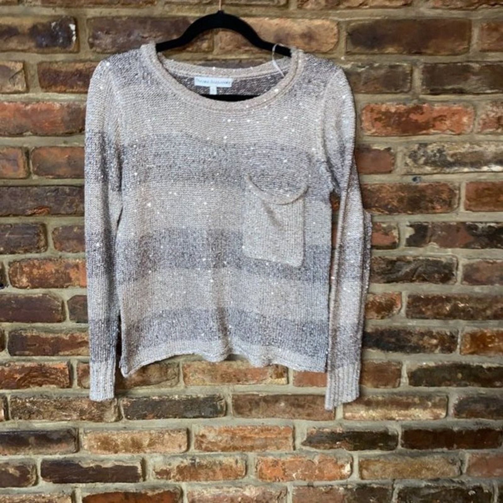 Other Nicole Alexander Striped Sequined Loose Knit Sweater Small Size S / US 4 / IT 40 - 1 Thumbnail