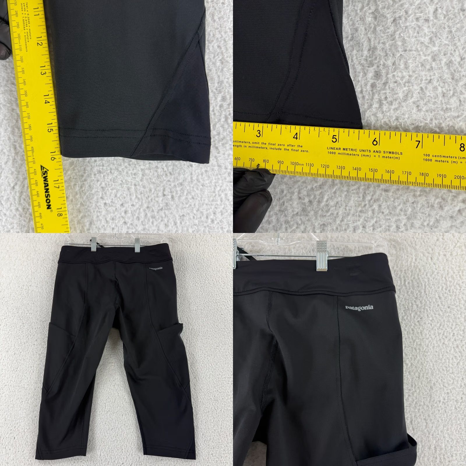 Patagonia Patagonia Womens Fina Crop Leggings Black M Yoga Gym Work Out Pull On Cropped Athletic Skinny Inseam 16" Legging Size 29" - 8 Thumbnail