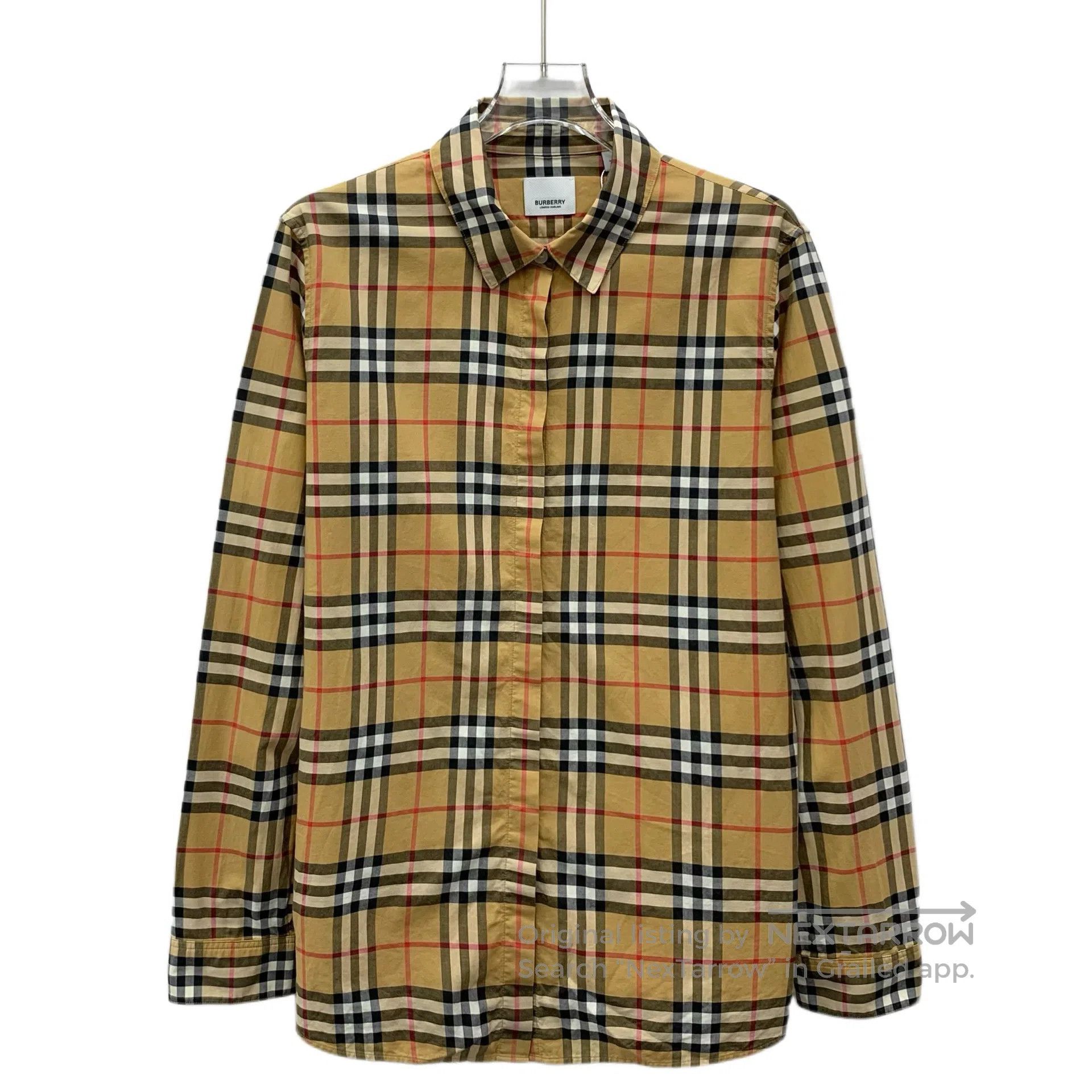 Burberry Burberry Brown Classic Plaid Design Cotton Collar Long Sle Size M / US 6-8 / IT 42-44 - 1 Thumbnail
