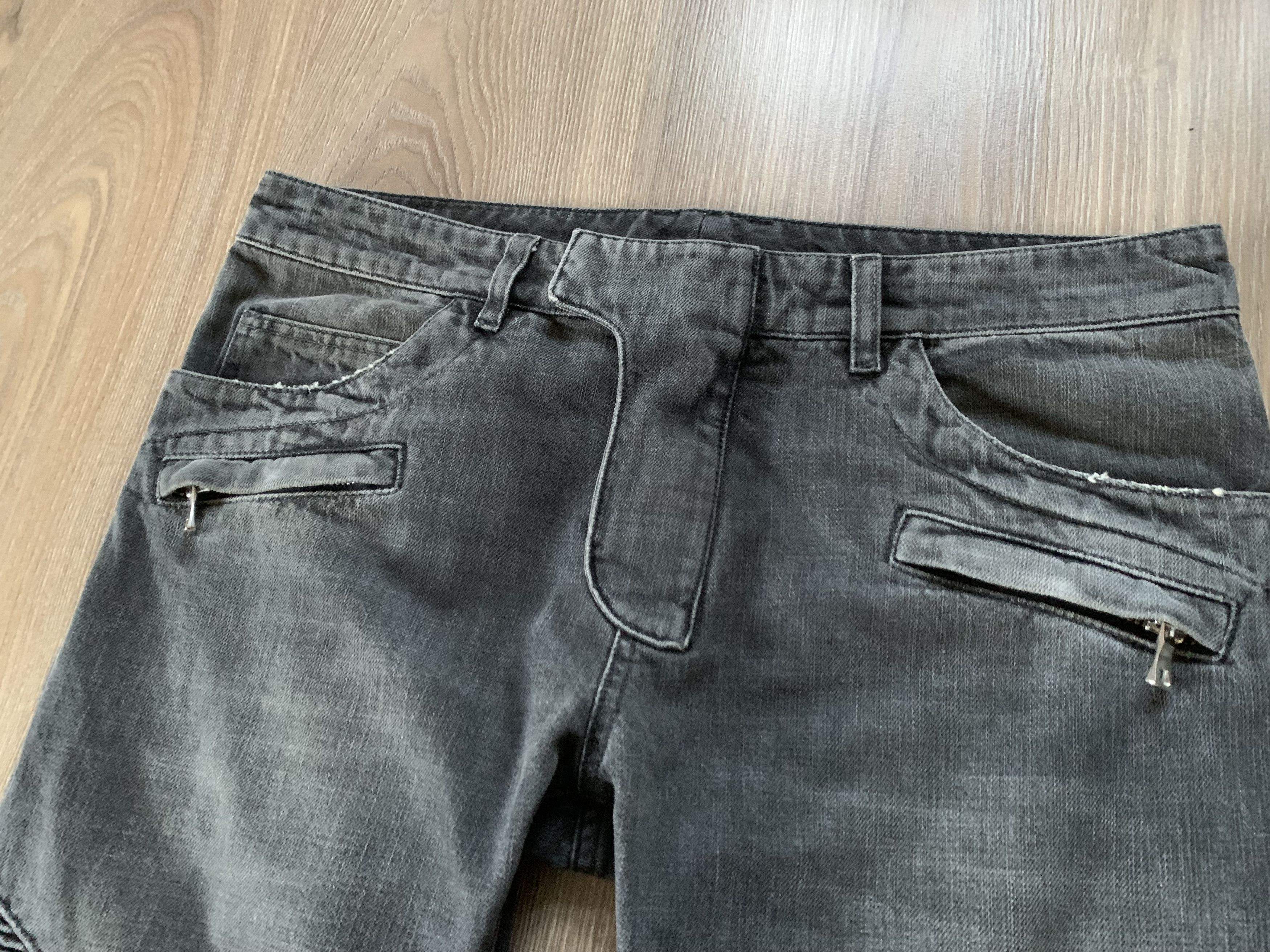 Balmain × Pierre Balmain Balmain Dark Grey Ribbed Biker Jeans Size US 32 / EU 48 - 5 Thumbnail