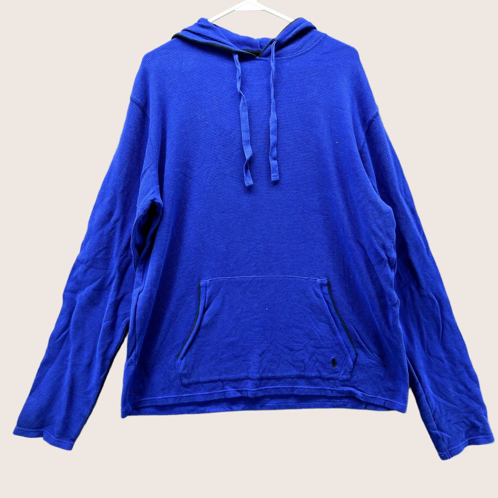 Polo Ralph Lauren Polo Ralph Lauren Pajama Top Mens L Blue Hooded Waffle Knit Sleepwear Lounge Shirt Size US L / EU 52-54 / 3 - 1 Thumbnail