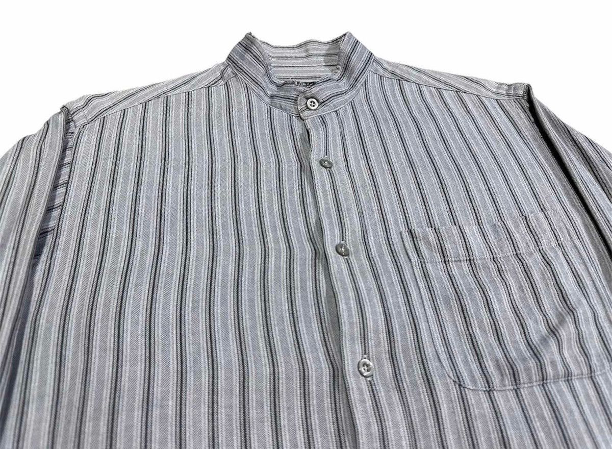 Japanese Brand × Kansai Yamamoto × Yohji Yamamoto 🔥Rare Vintage Kansai Yamamoto Striped Shirt Mandarin Collar Size US L / EU 52-54 / 3 - 3 Thumbnail