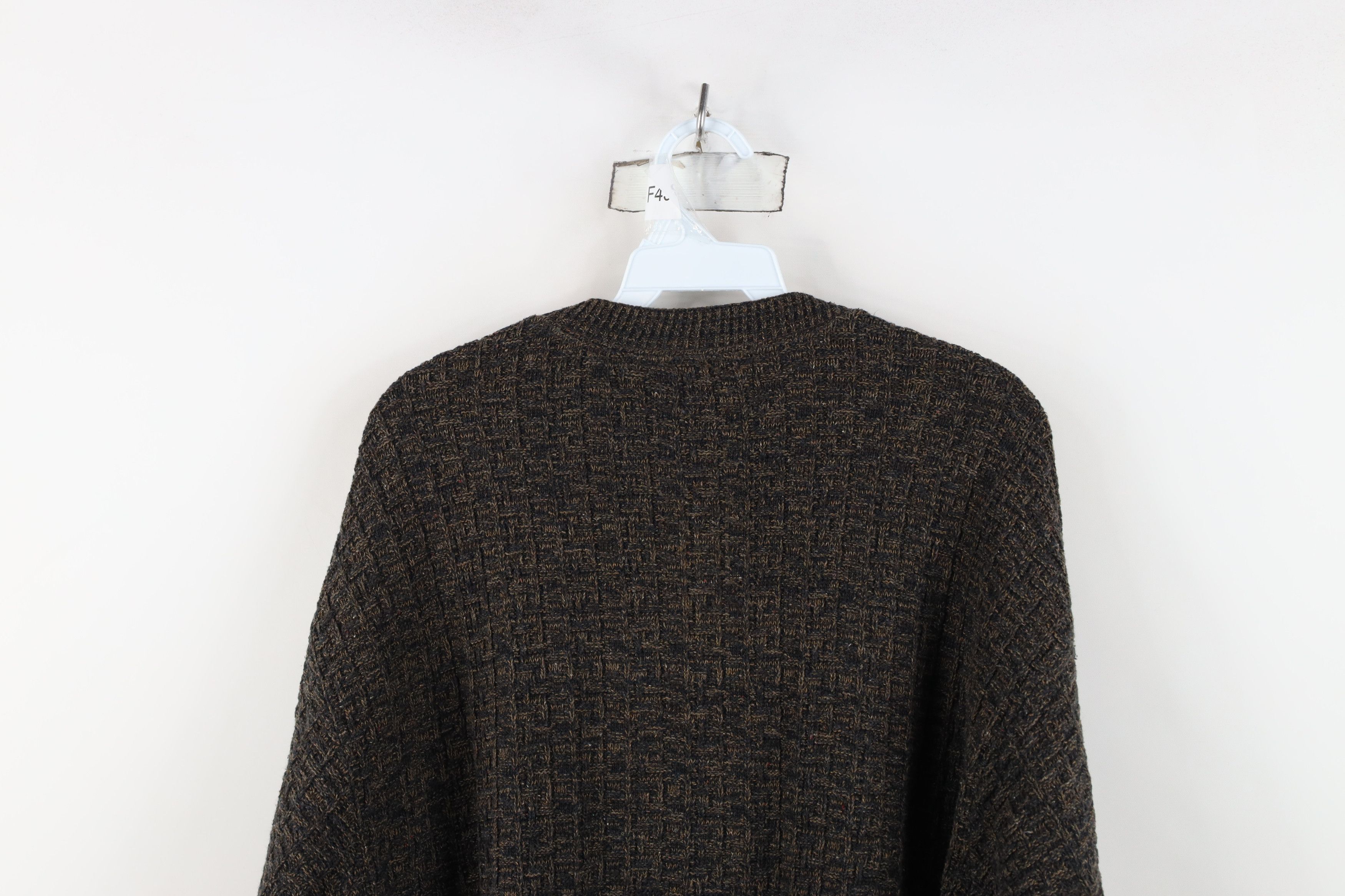 Vintage Vintage 90s Y2K Streetwear Knit Henley Sweater Heather Brown Size US XL / EU 56 / 4 - 10 Thumbnail