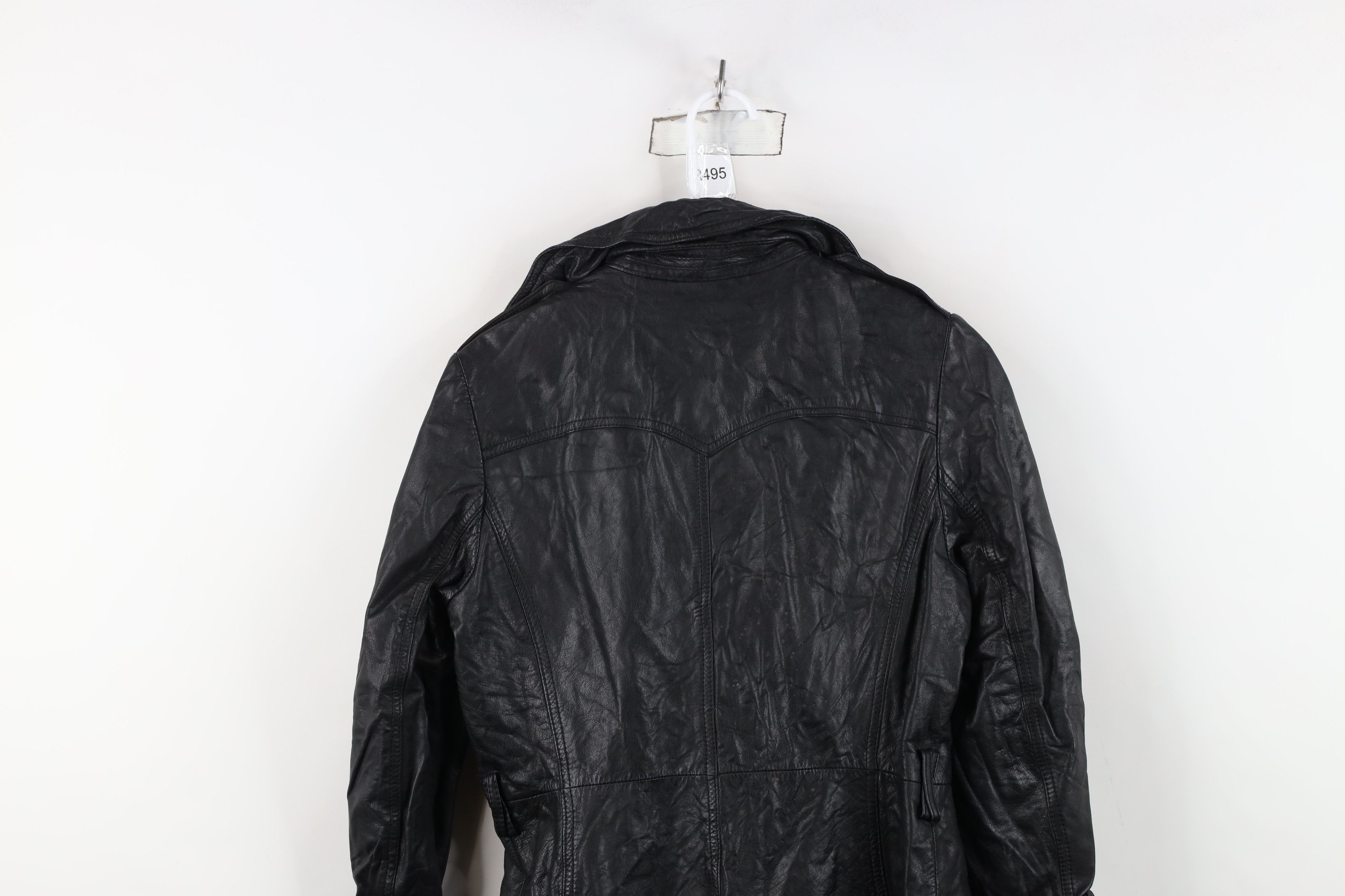 Vintage Vintage 70s Streetwear Goth Leather Trench Coat Jacket Black Size L / US 10 / IT 46 - 15 Thumbnail