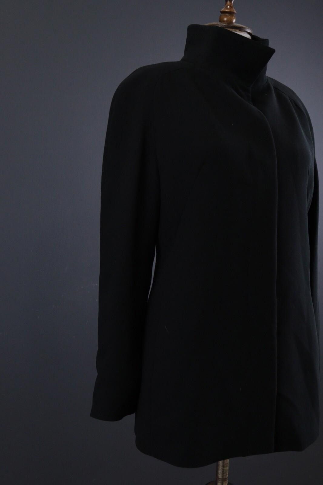 Designer Max Mara Black Wool Single Coat Jakcet GB 14 US 12 IT 46 Size XL / US 12-14 / IT 48-50 - 5 Thumbnail