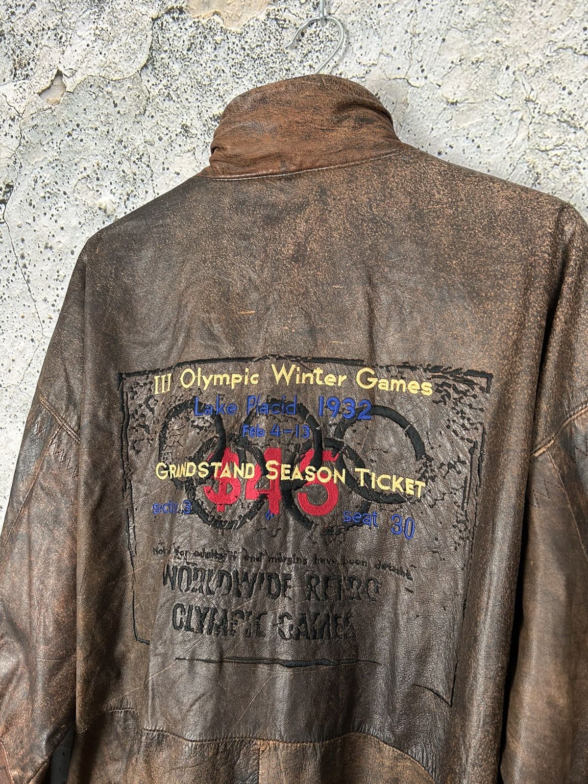 Adidas Vintage Adidas Lake Placid Olympic Games 1932 Leather Jacket Size US L / EU 52-54 / 3 - 5 Thumbnail