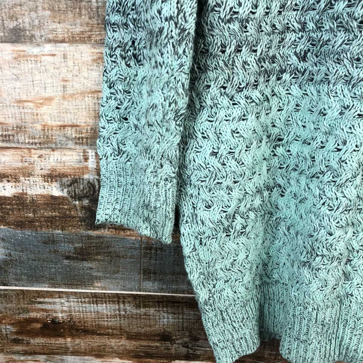 GU × Homespun Knitwear GU Green two tone sweatshirt long Knitwear #A2502 Size M / US 6-8 / IT 42-44 - 15 Thumbnail