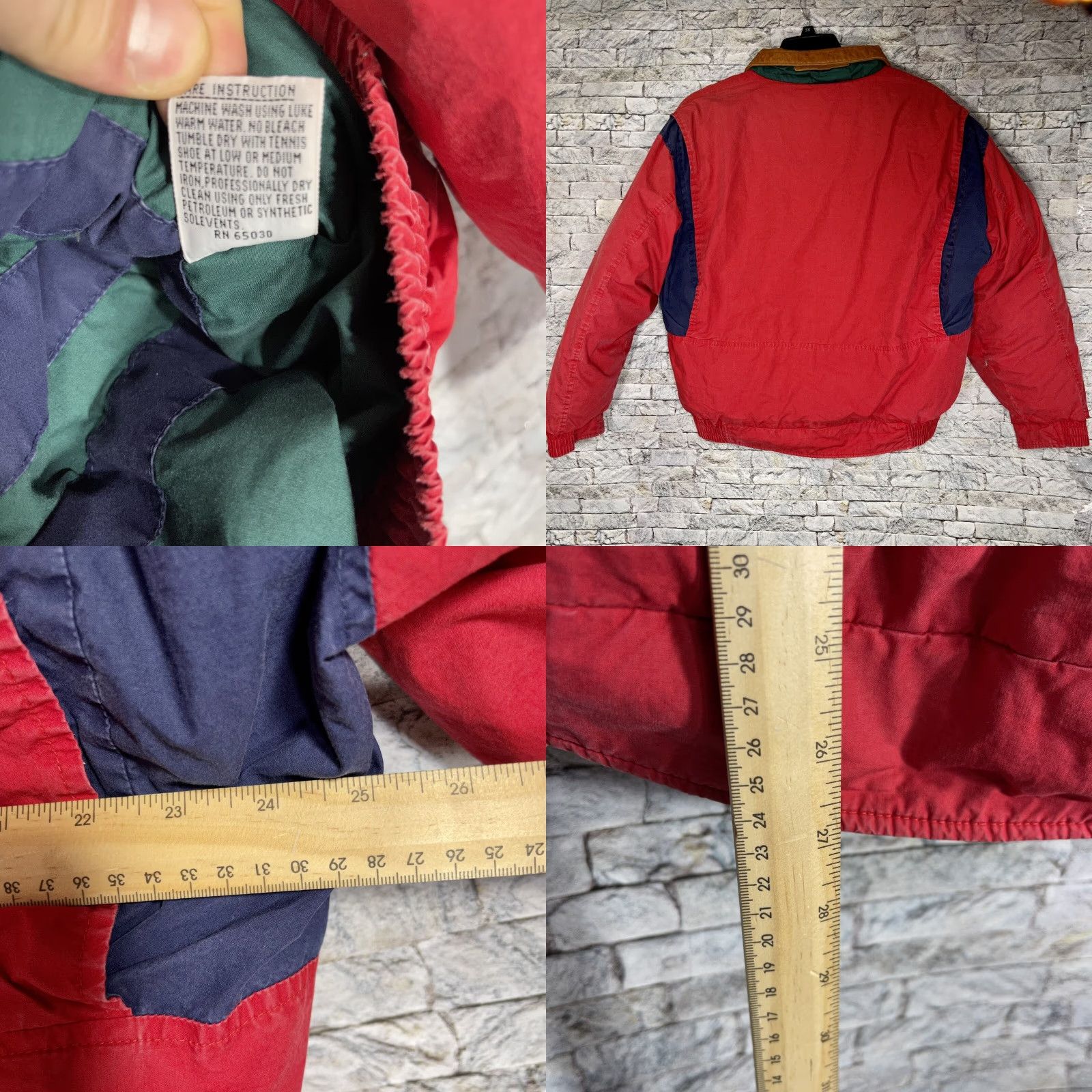 Vintage VINTAGE William Barry Struggle Gear Red Down Jacket Leather Collar Men’s L Jacket Size US L / EU 52-54 / 3 - 8 Thumbnail