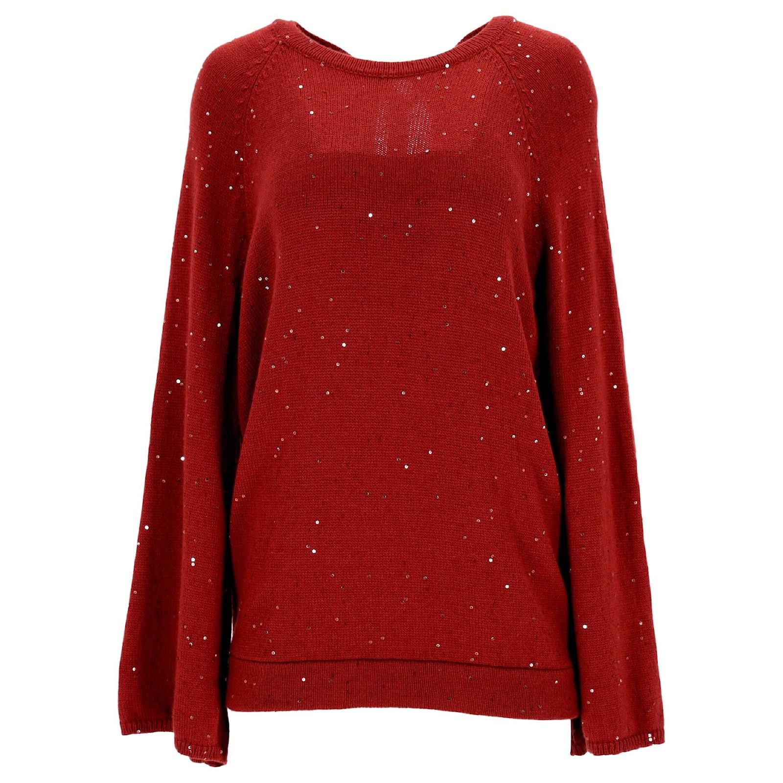 Brunello Cucinelli o1y0725 Cashmere Blend Sweater in Brick Size L / US 10 / IT 46 - 1 Thumbnail