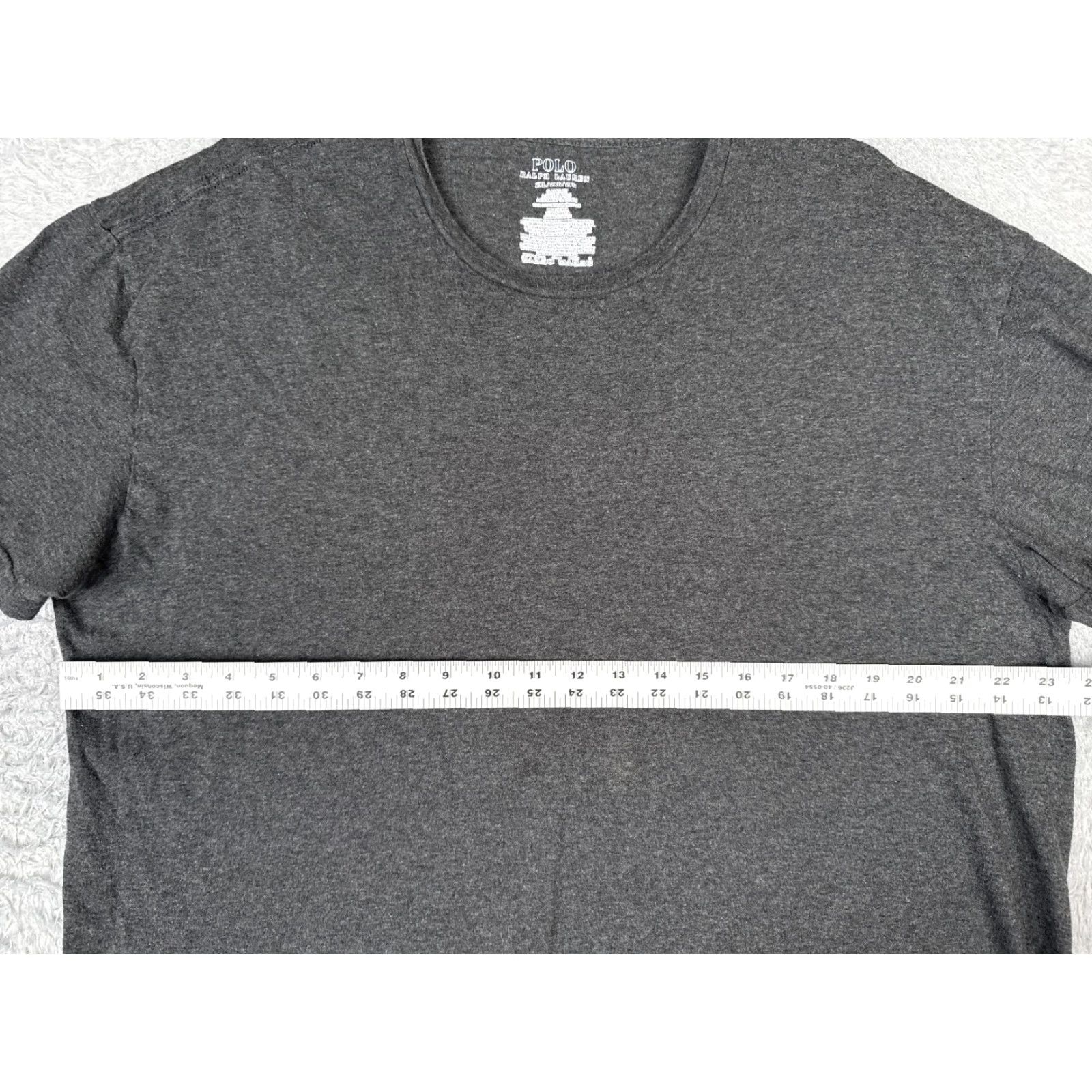 Ralph Lauren Polo Ralph Lauren Shirt Mens 2XL Gray Crew Neck Short Sleeve Cotton Jersey Embroidered Logo Classic Slim Fit Size US XXL / EU 58 / 5 - 7 Thumbnail