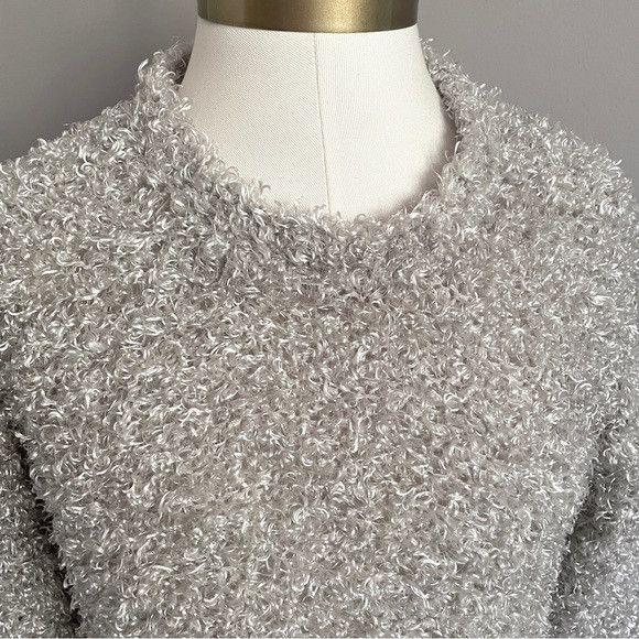 Other Vintage Y2K Silvery Gray Fluffy Textured Sweater - S/M Size M / US 6-8 / IT 42-44 - 3 Thumbnail