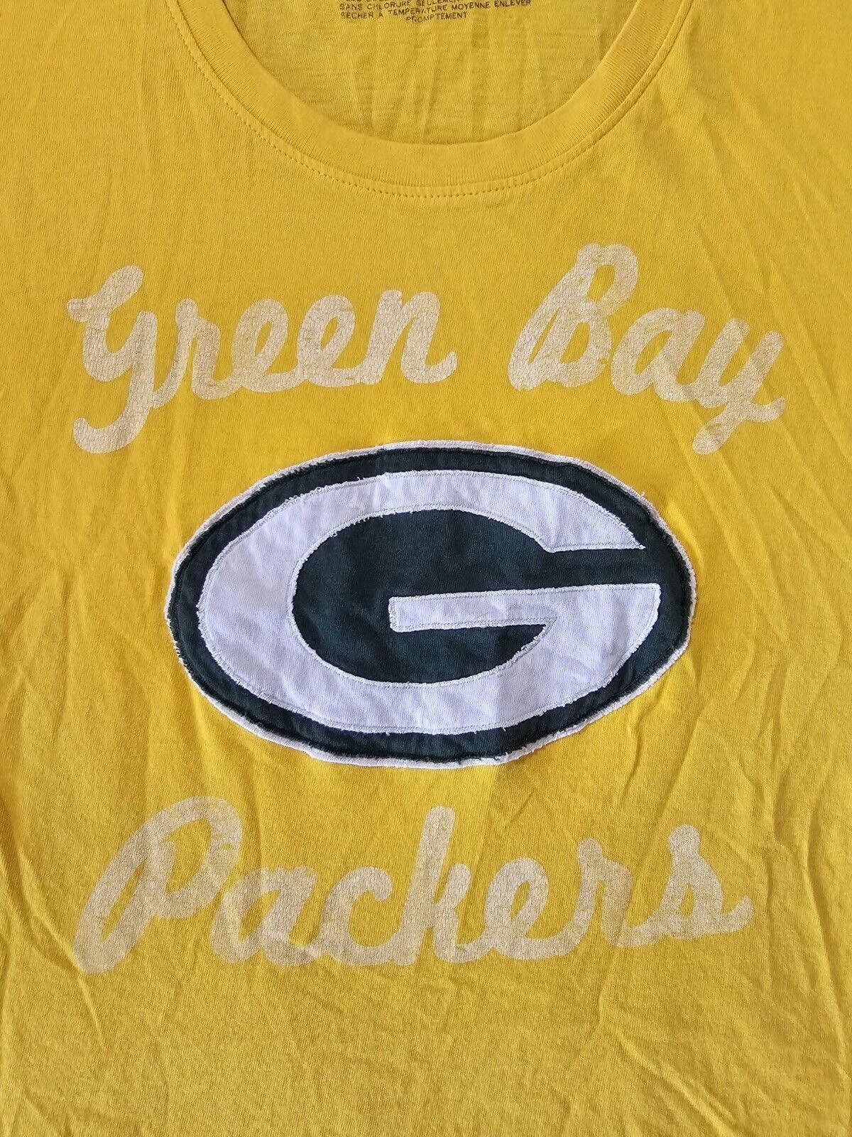 47 Brand 47 Brand Yellow NFL Green Bay Packers Football Tee Women’s L Size ONE SIZE - 2 Thumbnail