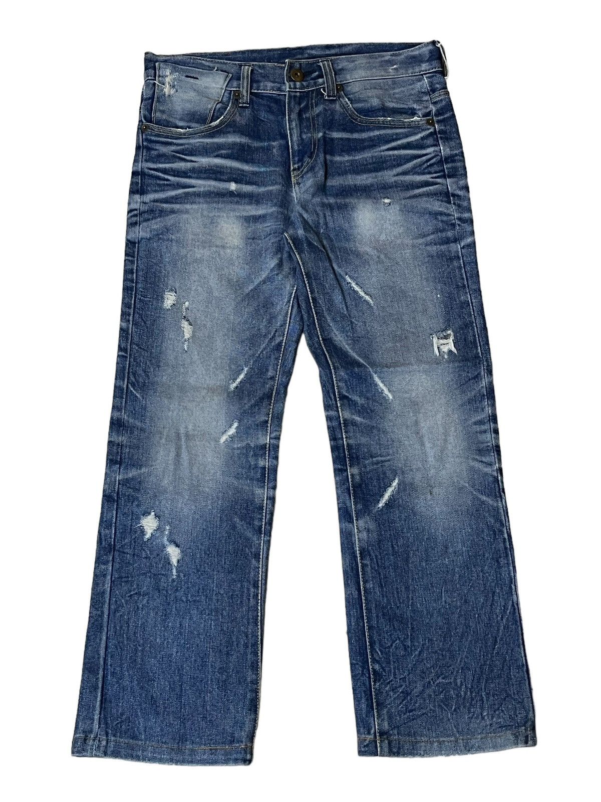 Japanese Brand SICK🔥JAPANESE BRAND OLD ARMY DISTRESSED STYLE DENIM/JEANS Size US 32 / EU 48 - 2 Thumbnail