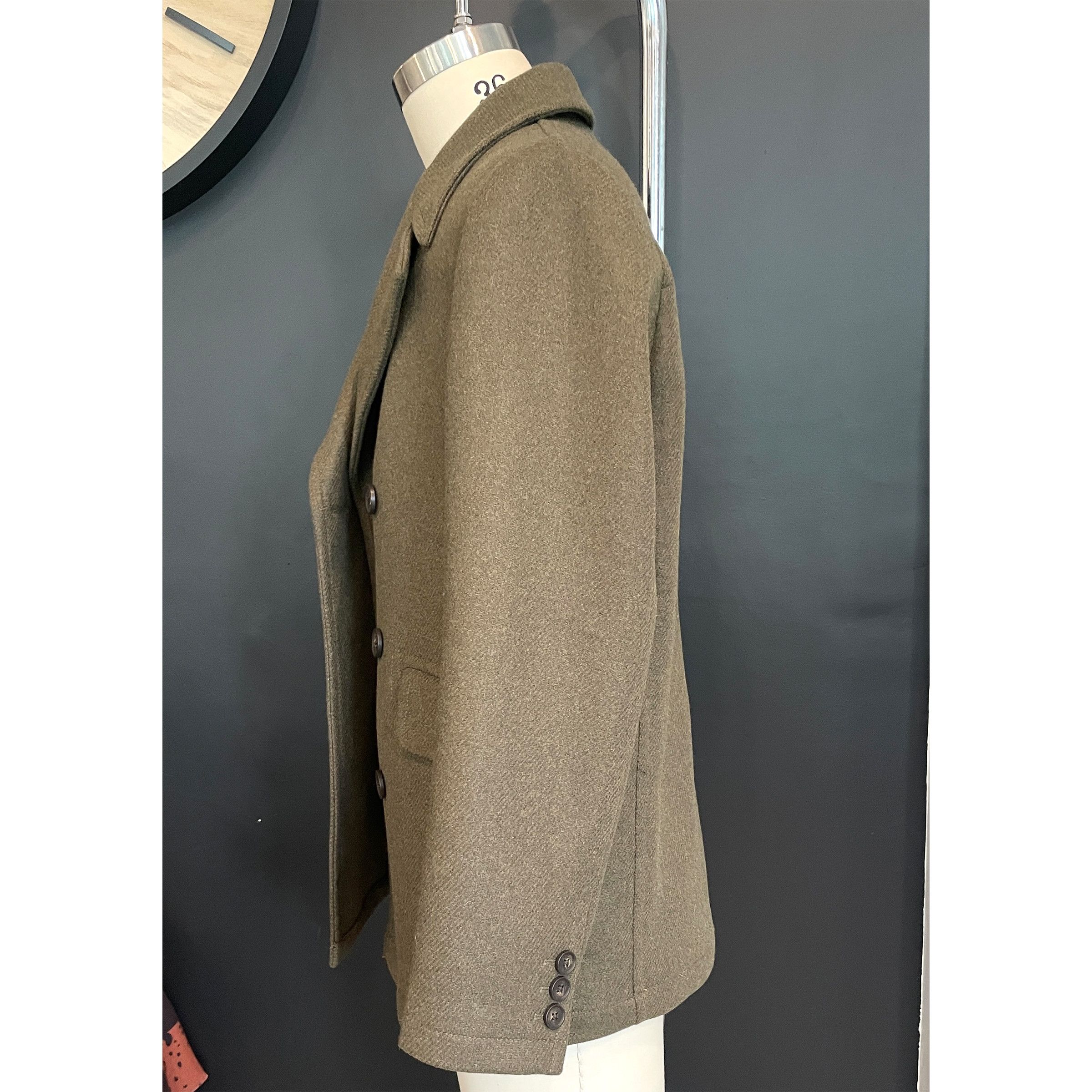 Ted Baker Ted Baker 273719 Mens Olive Green Wool Blend Peacoat Size 2 Size US M / EU 48-50 / 2 - 11 Thumbnail