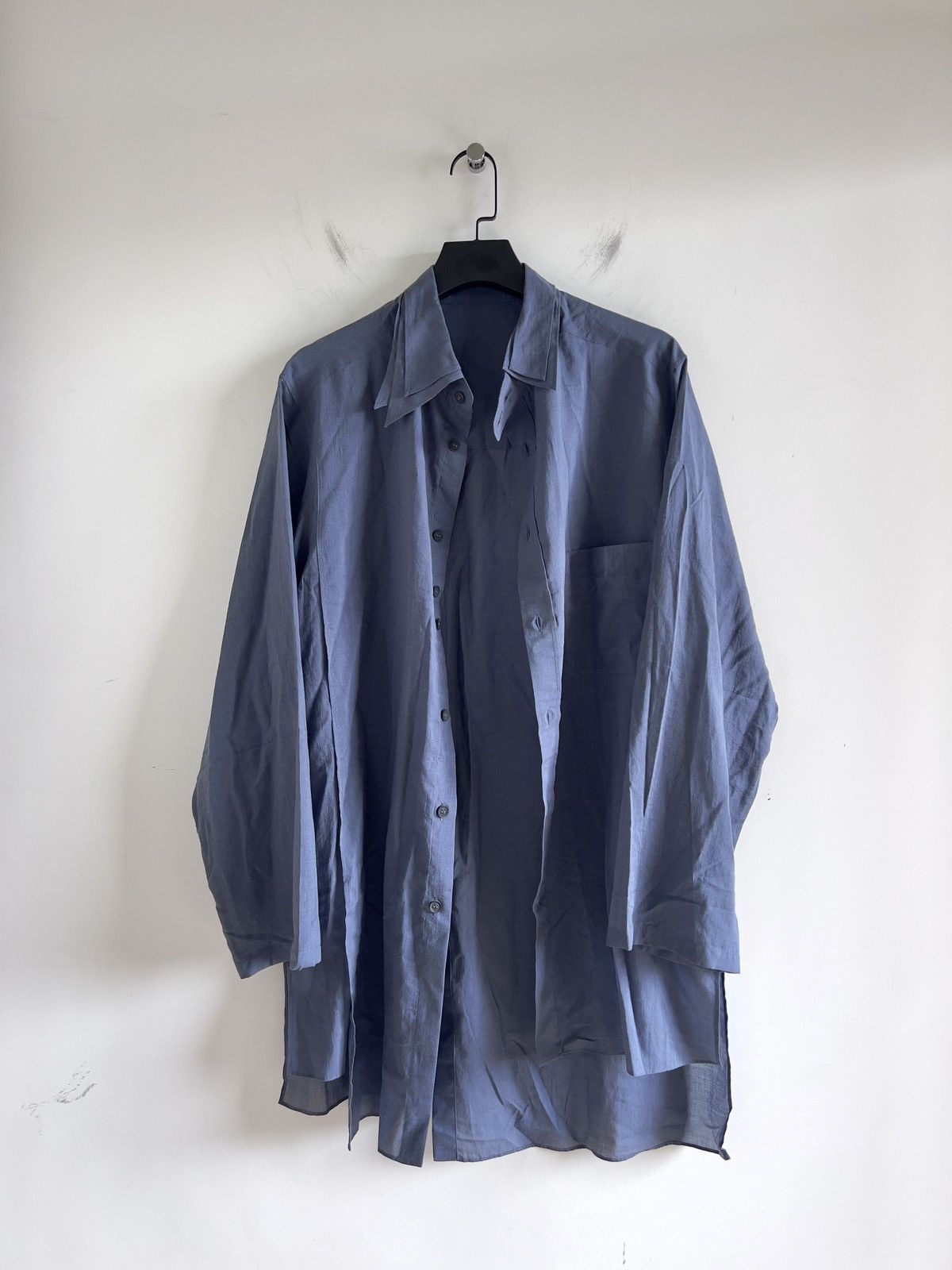Yohji Yamamoto Yohji Yamamoto Pour Homme - DOUBLE LAYER ASYMMETRY BLOUSE Size US L / EU 52-54 / 3 - 8 Thumbnail