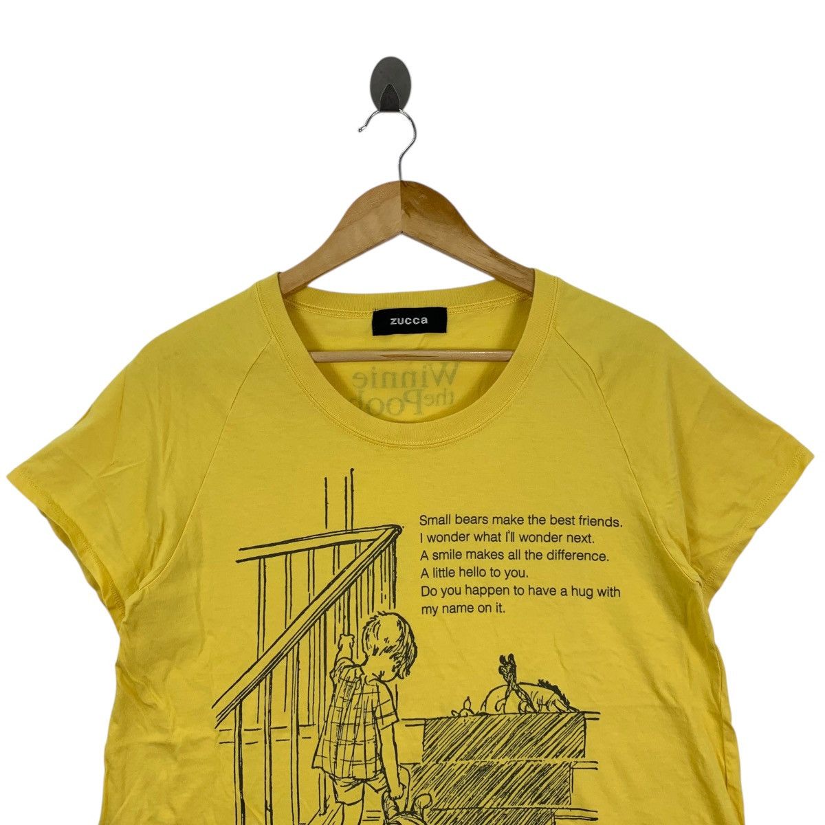 Disney × Zucca ZUCCA X DISNEY WinnieThe Pooh Cartoon Big Logo T-Shirt Size M / US 6-8 / IT 42-44 - 2 Thumbnail
