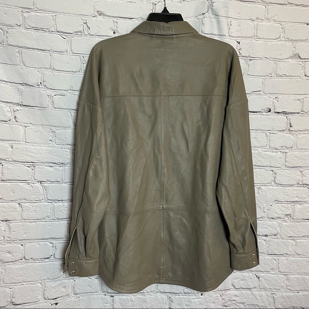 Ted Baker NWT New $485 Ted Baker Laars Leather Oversized Grey Shirt S Size M / US 6-8 / IT 42-44 - 4 Thumbnail