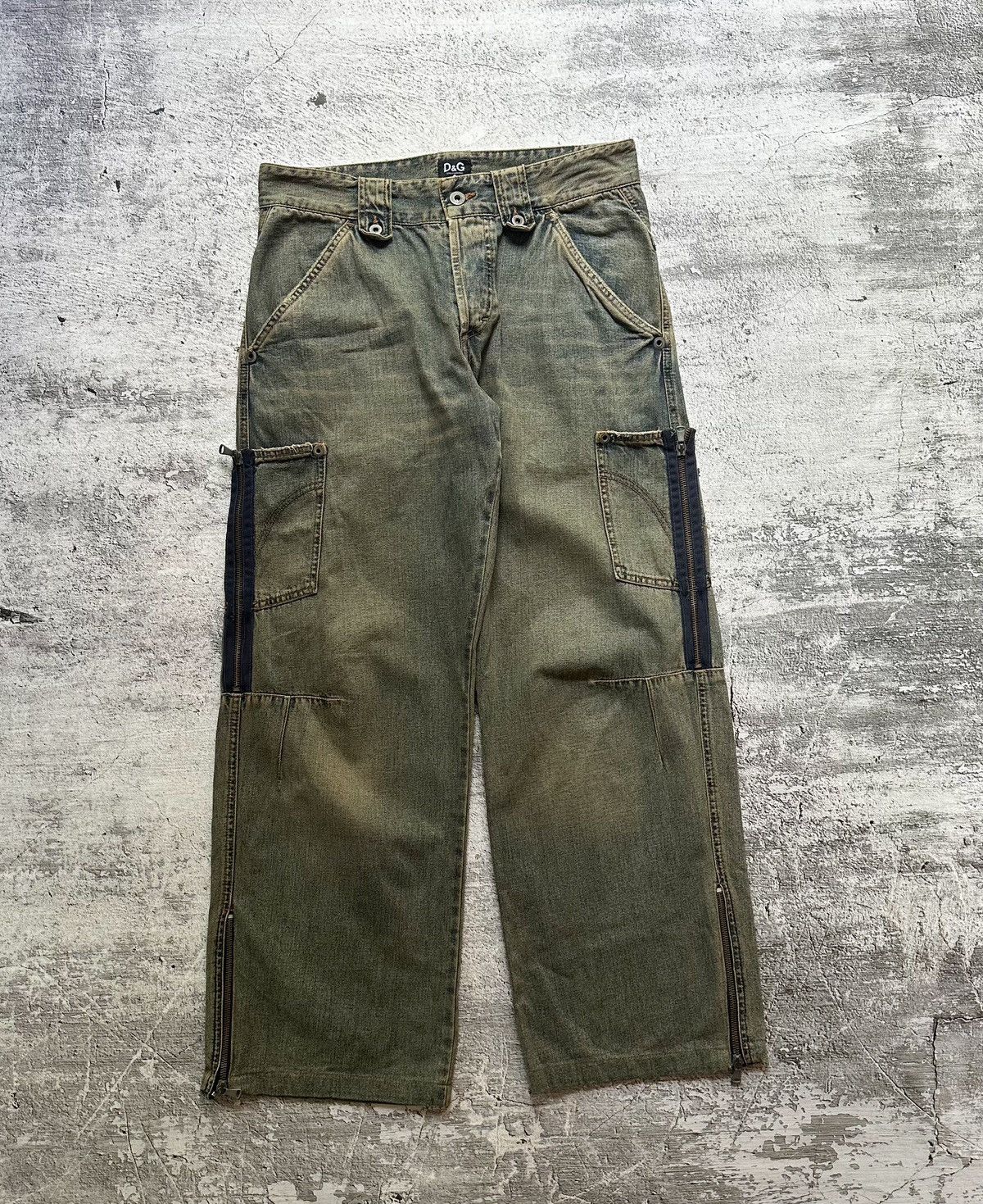 image of Dolce Gabbana x Vintage Dolce & Gabbana Denim Cargo Pants, Men's (Size 33)