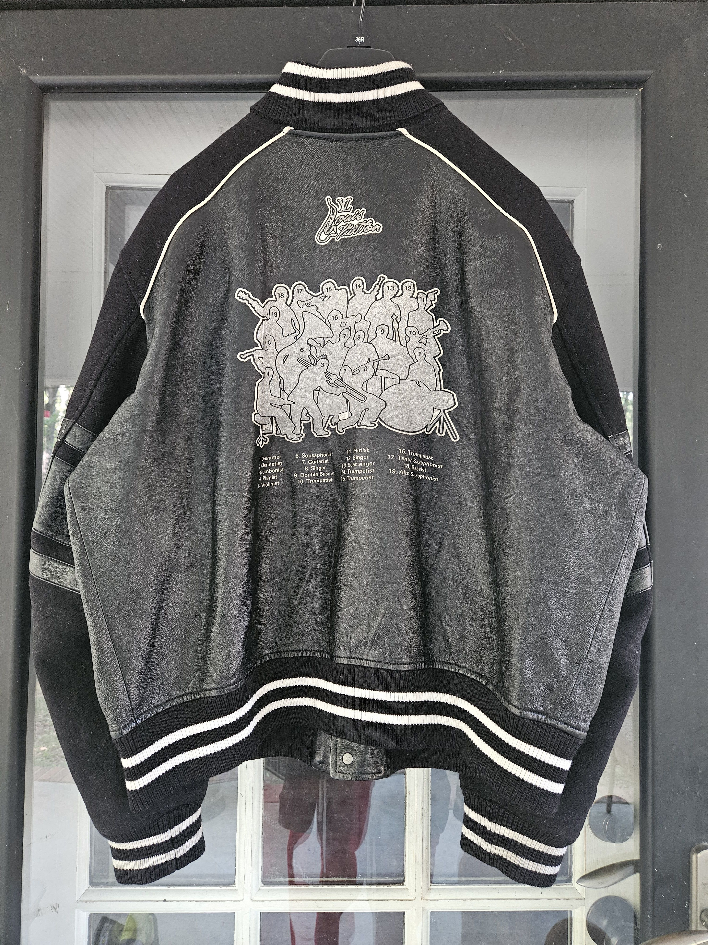 Louis Vuitton Black Musical Patch Leather Varsity Bomber Jacket Size US XXL / EU 58 / 5 - 2 Thumbnail