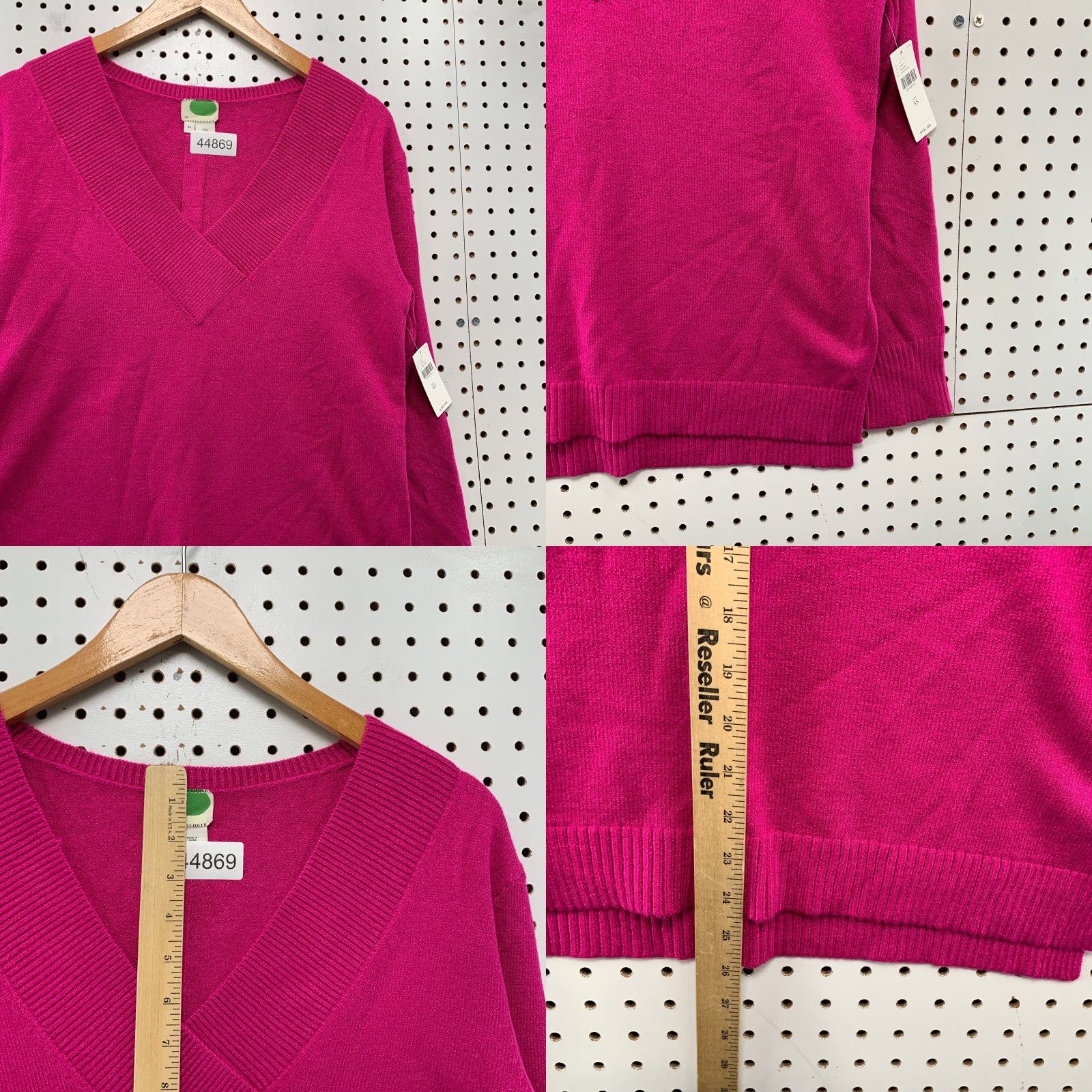 Anthropologie VINTAGE Anthropologie Galizia Tunic Sweater Womens XS Hot Pink V Neck NWT Cozy Size XS / US 0-2 / IT 36-38 - 8 Thumbnail