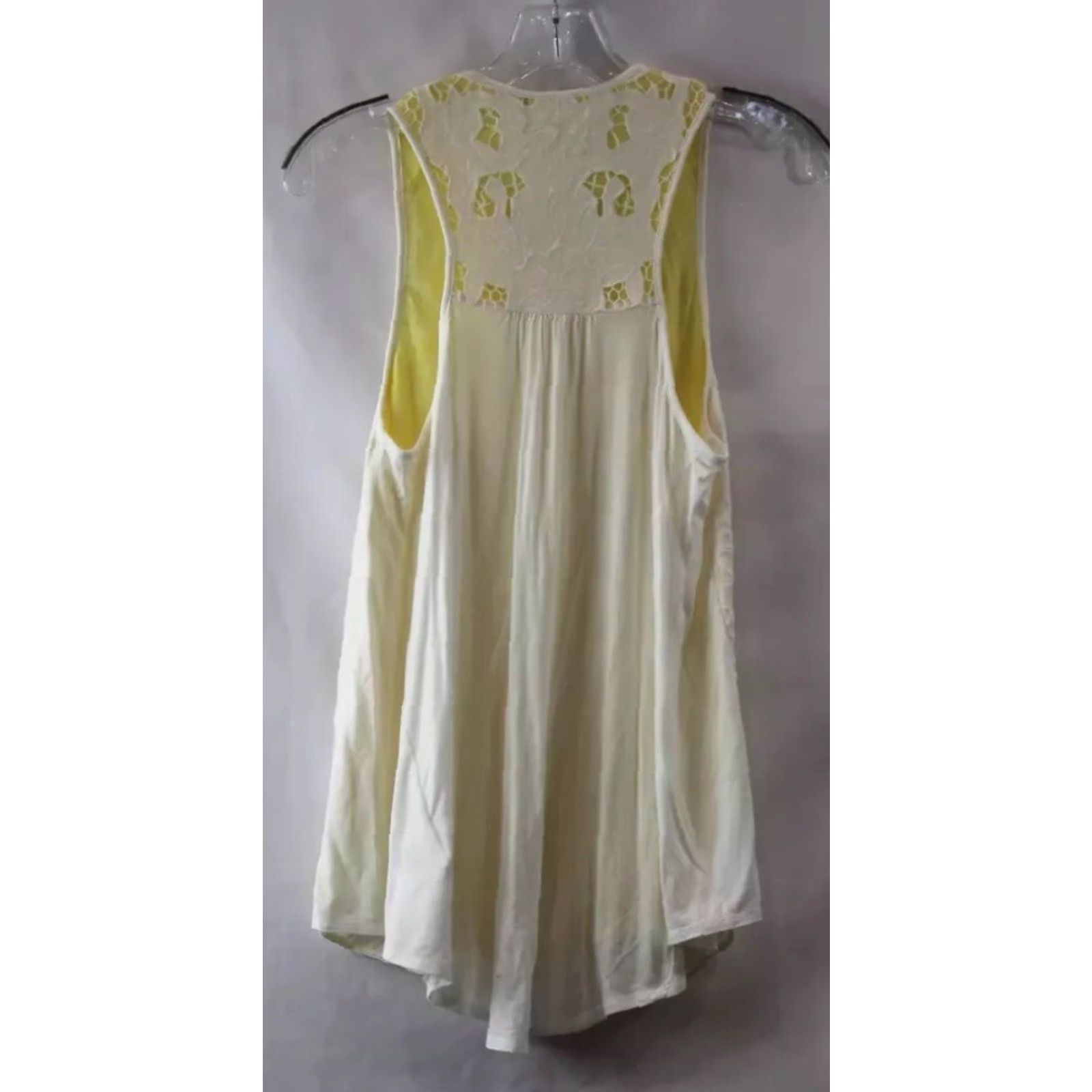 Anthropologie ANTHROPOLOGIE Yellow & White Lace Sleeveless Tank Top SIZE Small Women’s NEW NWT Size S / US 4 / IT 40 - 2 Thumbnail