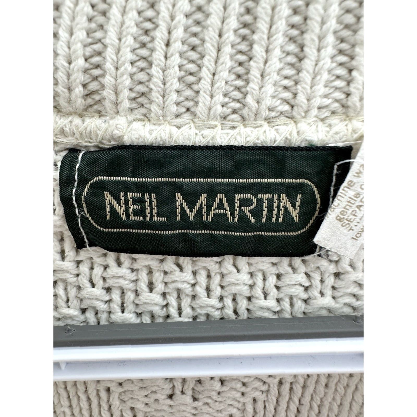 Vintage Neil Martin Mens Sweater Size XL Tan Long Sleeve Cotton Knit Vintage Size US XL / EU 56 / 4 - 5 Thumbnail