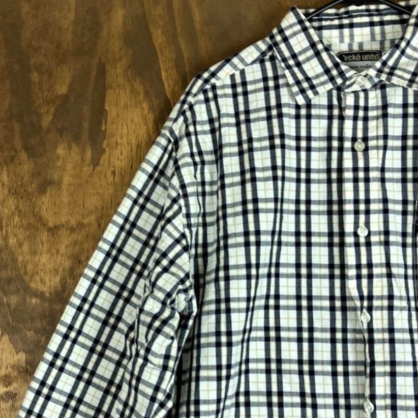 Ecko Unltd. VINTAGE Ecko Unltd Shirt Plaid Button-Down Long Sleeve 100% Cotton XL Mens White Black Size US XL / EU 56 / 4 - 4 Thumbnail
