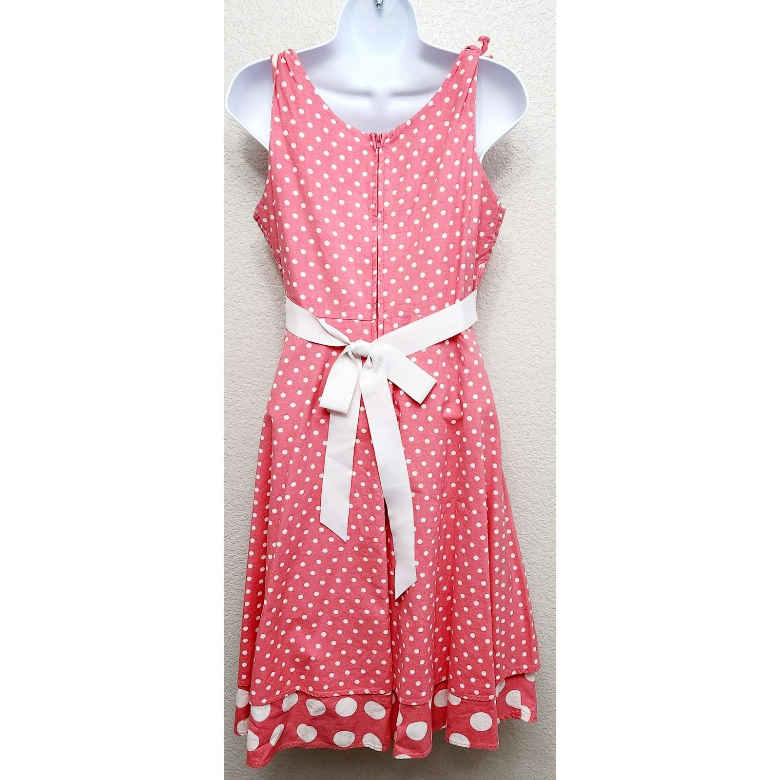 Other Rare Editions Orange White Polka Dot Midi Dress 16 Girls Size S / US 4 / IT 40 - 4 Thumbnail