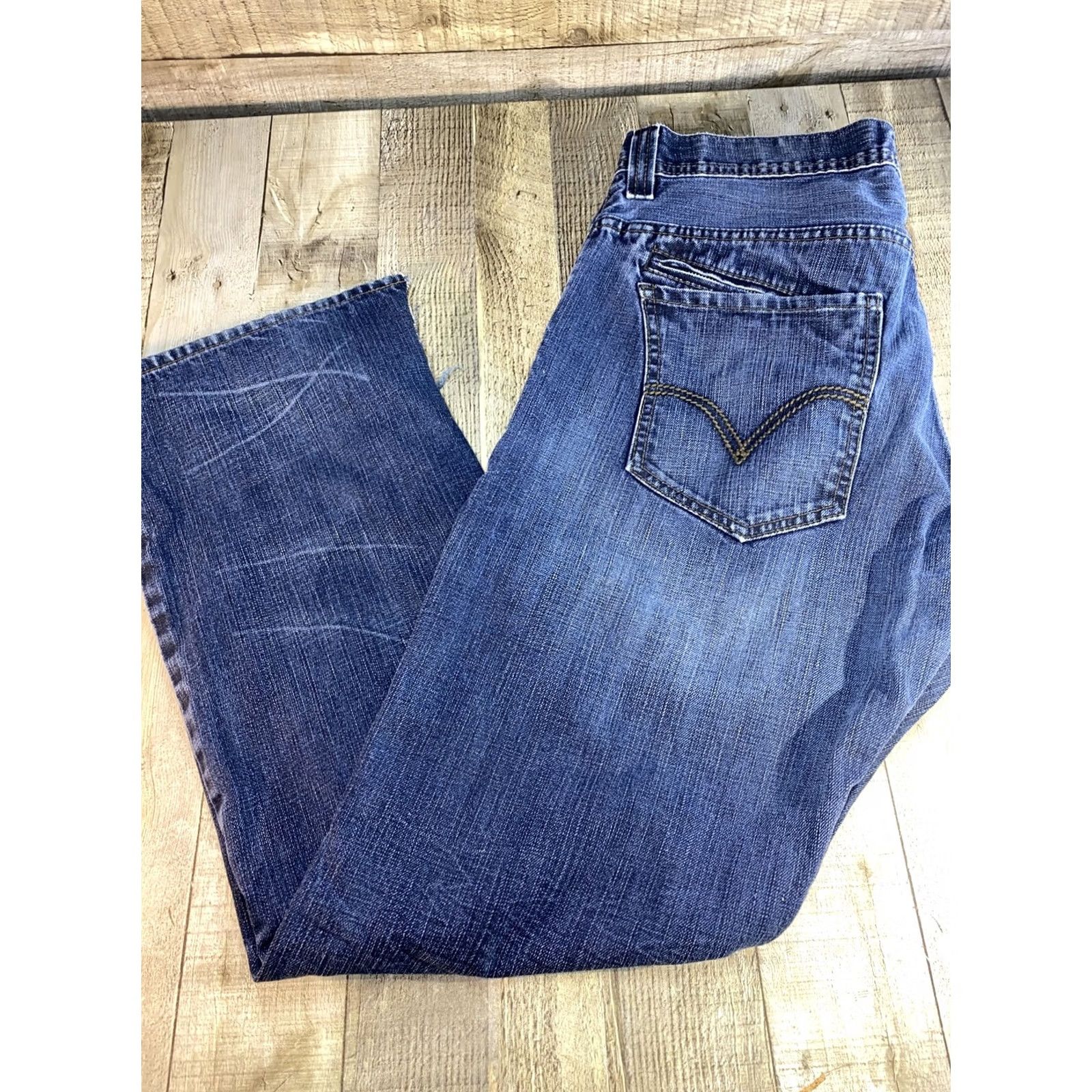 Levi's Levi's 514 Slim Straight Jeans Men 36 x 32 Blue Denim Regular Inseam 32 Red Tab SLIMING Size US 36 / EU 52 - 3 Thumbnail