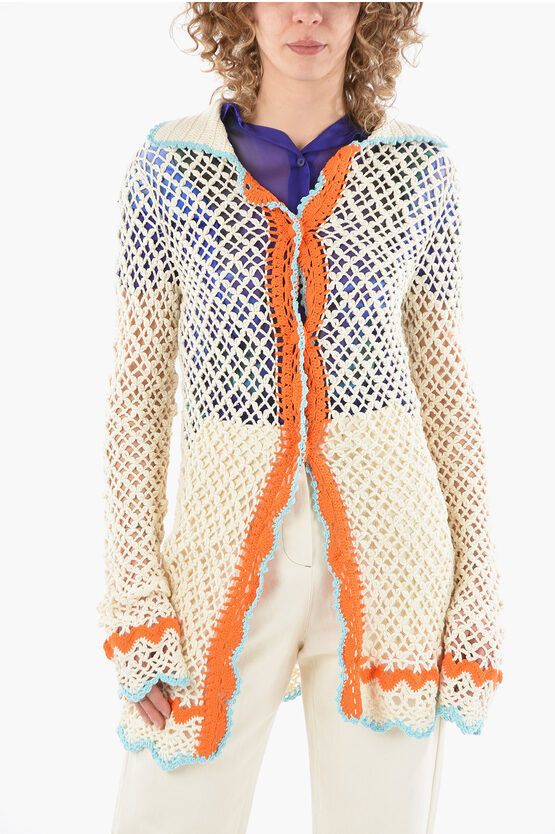 image of Sportmax Long Sleeved Knitted Cardigan in Beige, Women's (Size Medium)