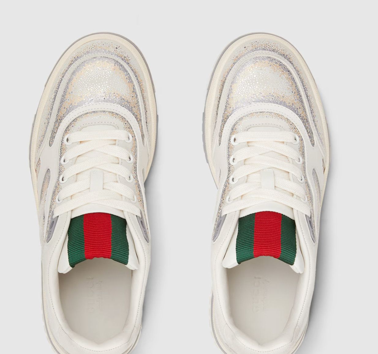 Gucci oc11z0126 Women's Gucci Re-Web Sneakers in White Size US 8 / IT 38 - 7 Thumbnail