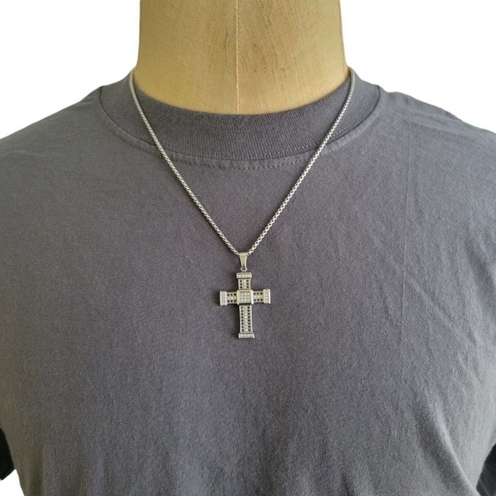 The Unbranded Brand Legacy for MEN by Simone Sm Mens Crystal Cross 24 Stainless Size ONE SIZE - 2 Thumbnail