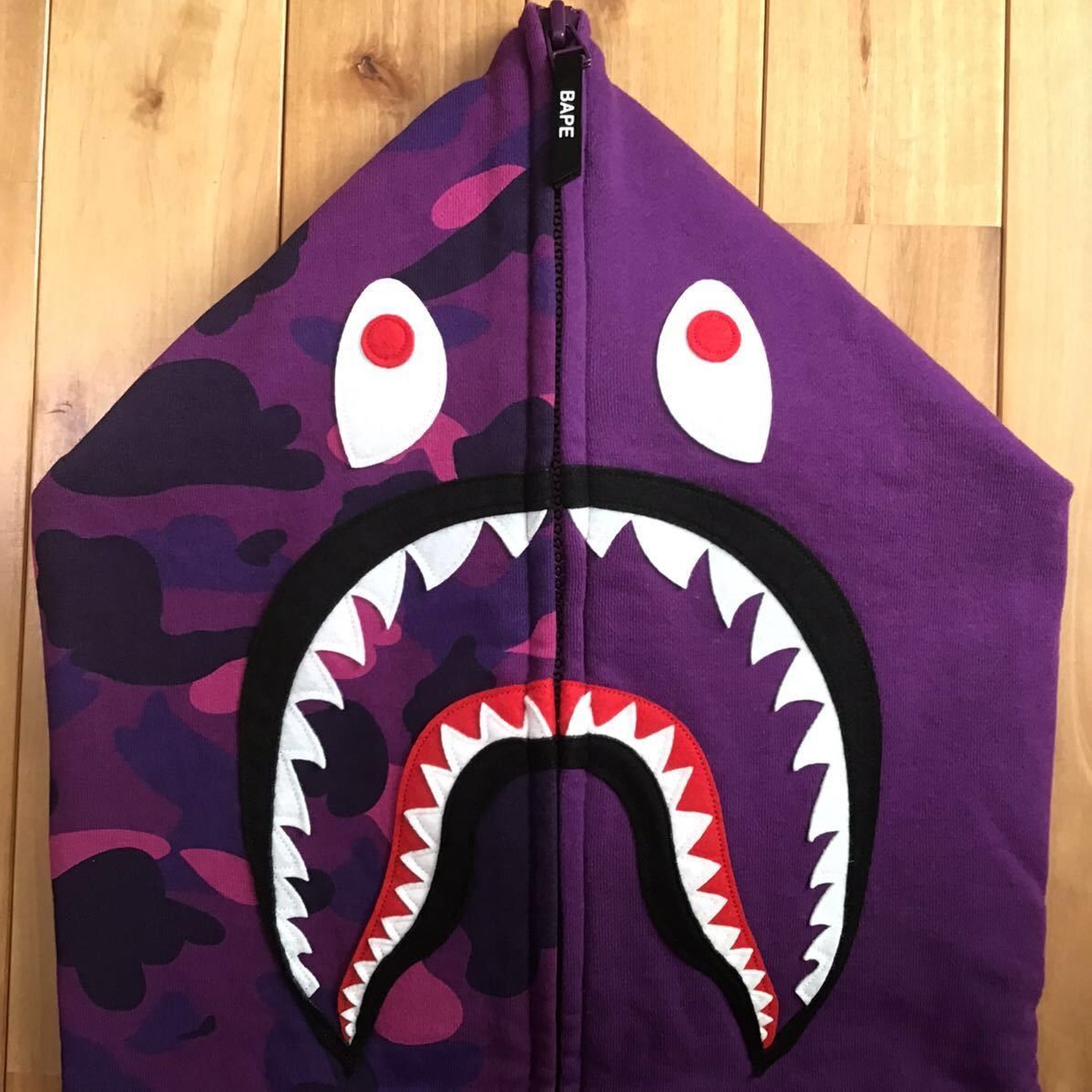 Bape BAPE Giant shark full zip hoodie purple camo a bathing ape Size US XL / EU 56 / 4 - 4 Thumbnail