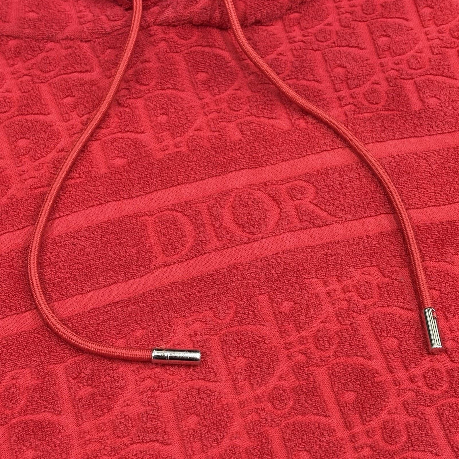 Dior Size Medium - Dior Terry Cotton Towel Hoodie ' Red ' Size US M / EU 48-50 / 2 - 4 Thumbnail
