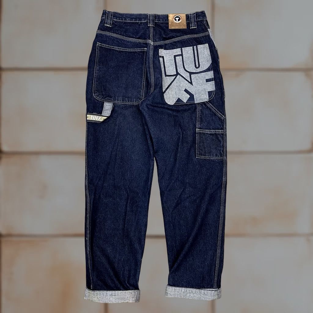 Denime VINTAGE TUFF Denim Carpenter Jeans Men’s 32 X 32 Embroidered Baggy 90s Grunge Hip Hop Size US 32 / EU 48 - 1 Thumbnail