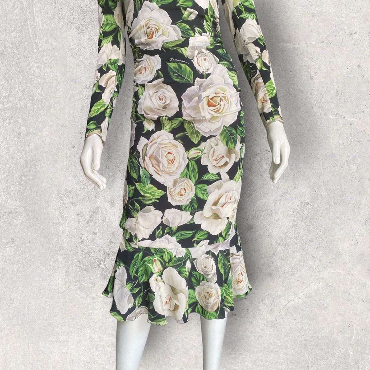 Dolce & Gabbana Fall19 Floral Print Sweat heart Neck Dress Size XS / US 0-2 / IT 36-38 - 5 Thumbnail