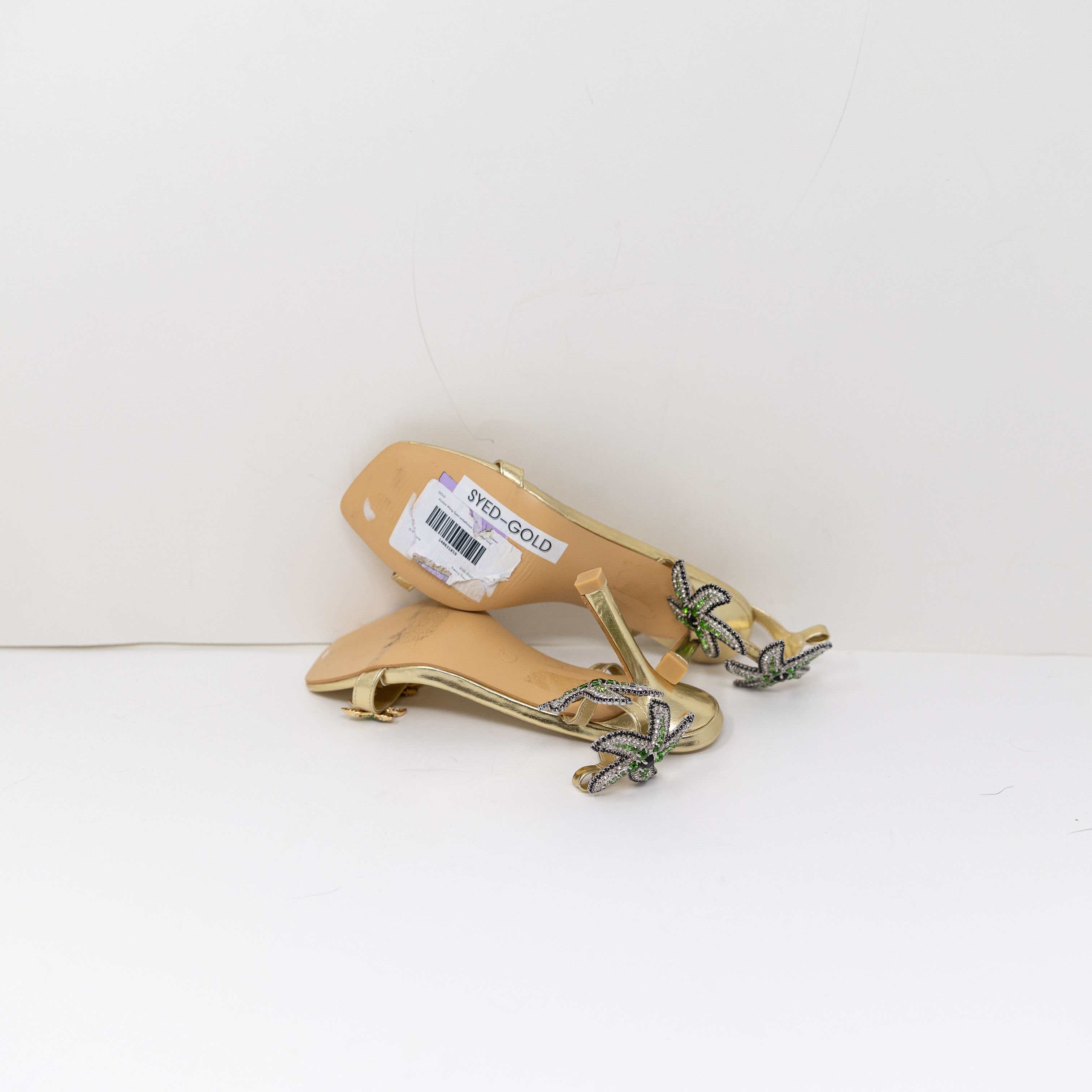 Azalea Wang Azalea Wang Syed Gold Metallic Rhinestone Size US 7 / IT 37 - 4 Thumbnail