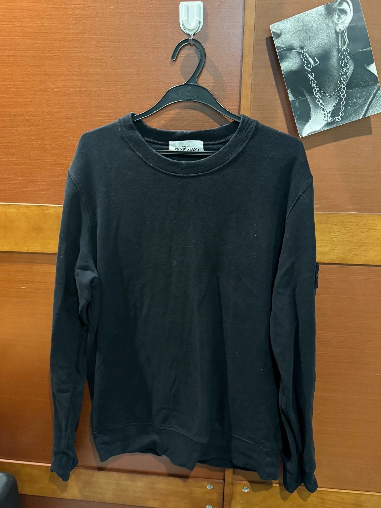 STONE ISLAND light fleece crewneck black