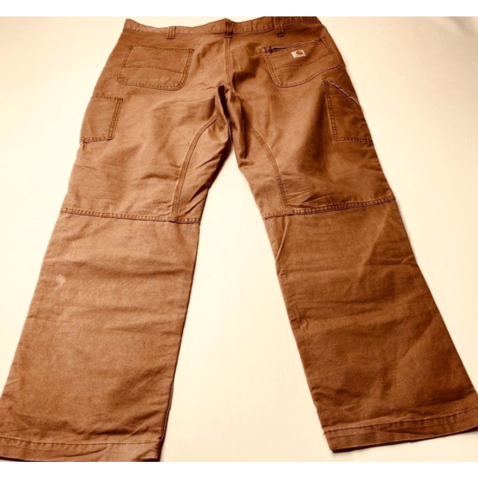 Carhartt VINTAGE Carhartt Carpenter Pants Double Knee Duck Canvas Mens 42x34 Brown Work 8526 Size US 42 / EU 58 - 7 Thumbnail