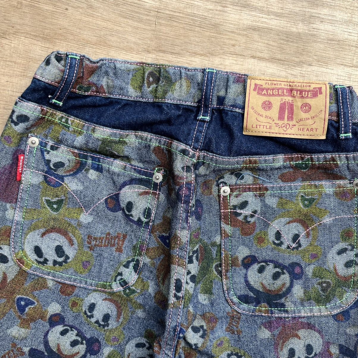 Angel Blue × Beauty Beast × If Six Was Nine ANGEL BLUE PRINT BLUE & PINK ANGELS RARE DENIM BOOTCUT Size 25" / US 0 / IT 36 - 7 Thumbnail